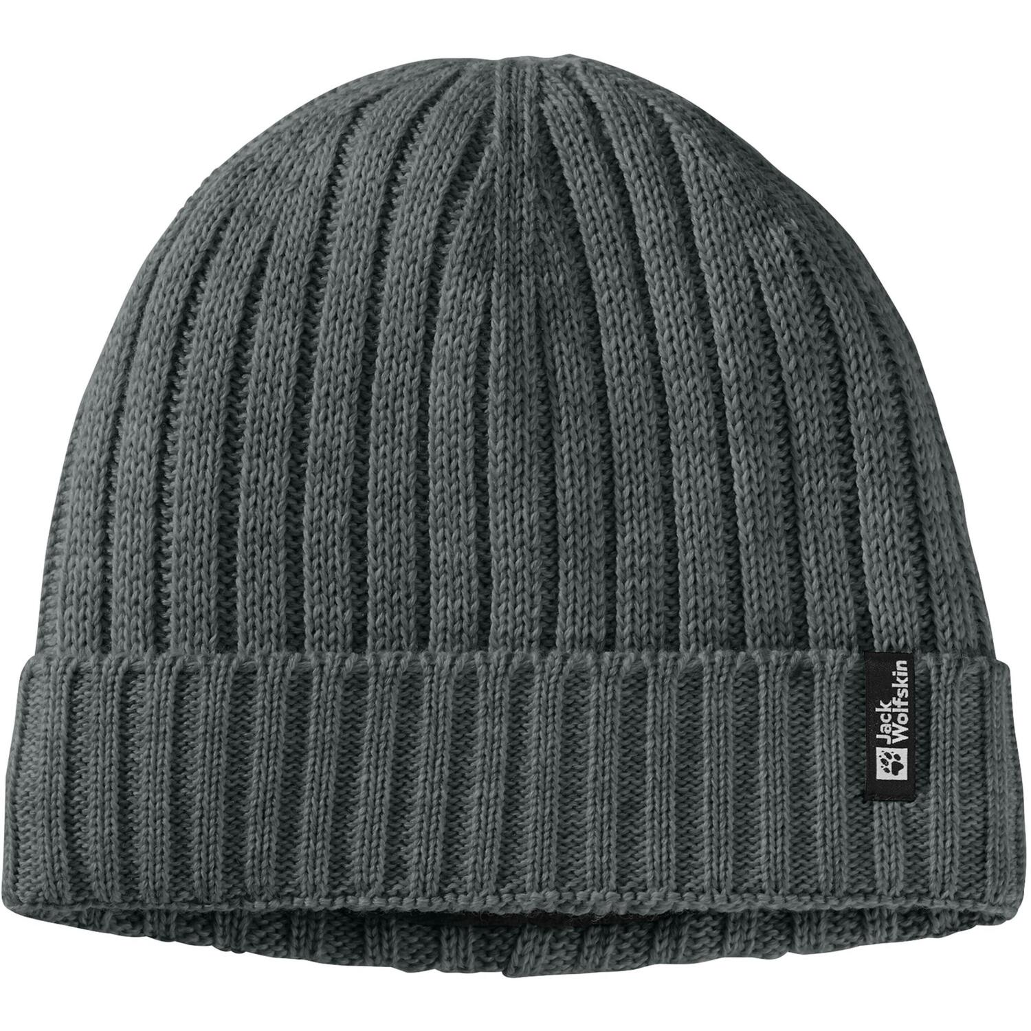 Шапка Jack Wolfskin Rib Knit Beanie 1907122-4136 серо-зелёный