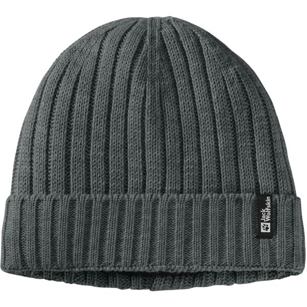 Шапка Jack Wolfskin Rib Knit Beanie 1907122_4136 OS серо-сіро-зеленая