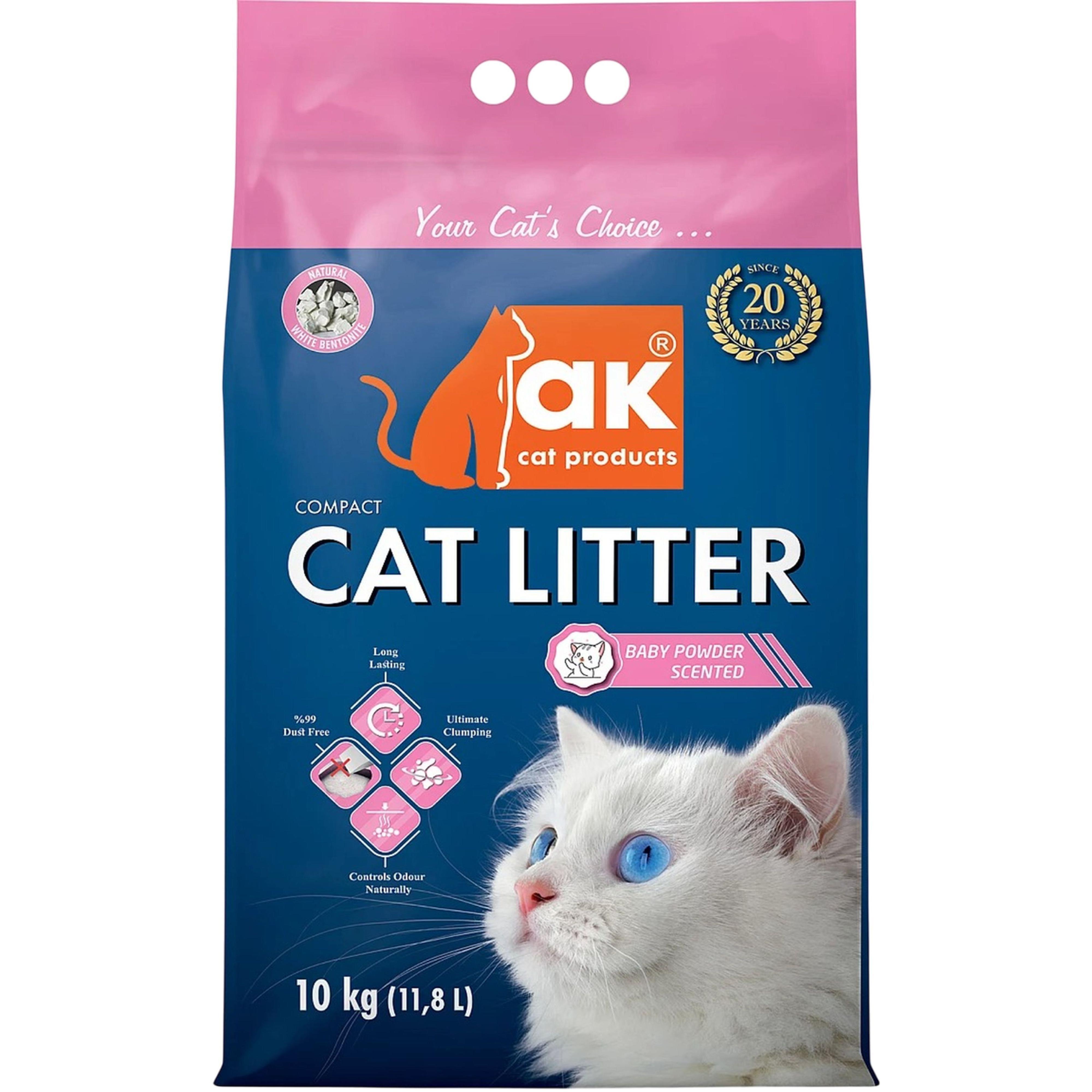 Наповнювач для котячого туалету Akcat Compact Cat Litter бентонітовий дитяча присипка 10кг/11,8лфото1