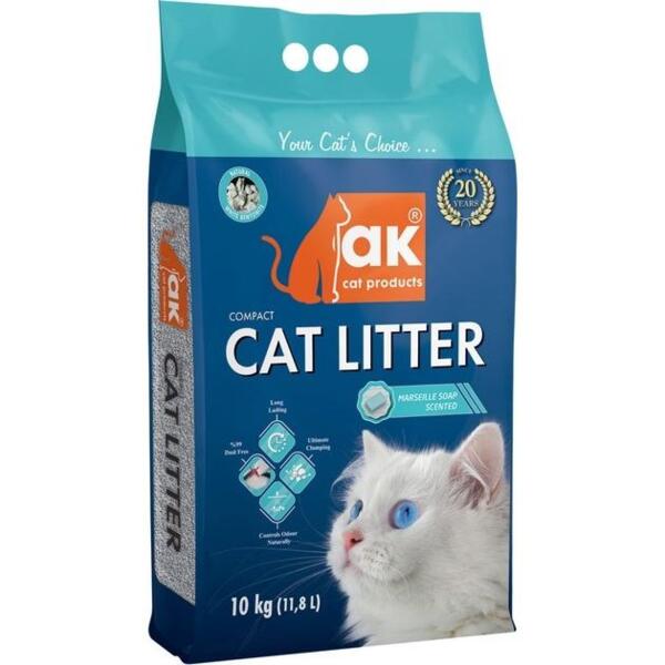 

Наполнитель для кошачьего туалета Akcat Compact Cat Litter бентонитовое марсельское мыло 10кг/11,8л