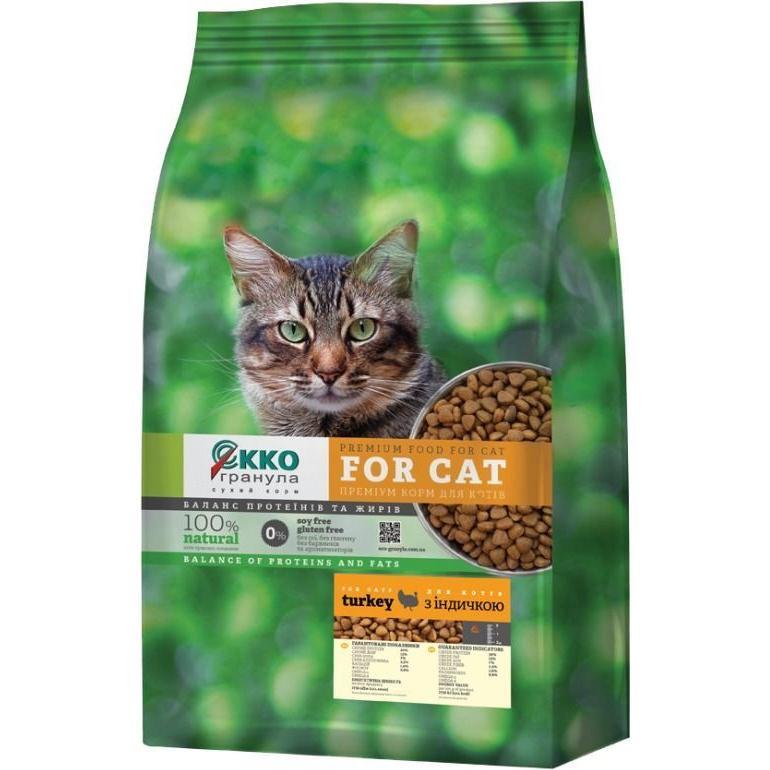 Сухой корм для котов Экко-Гранула с индейкой 10кг фото 1