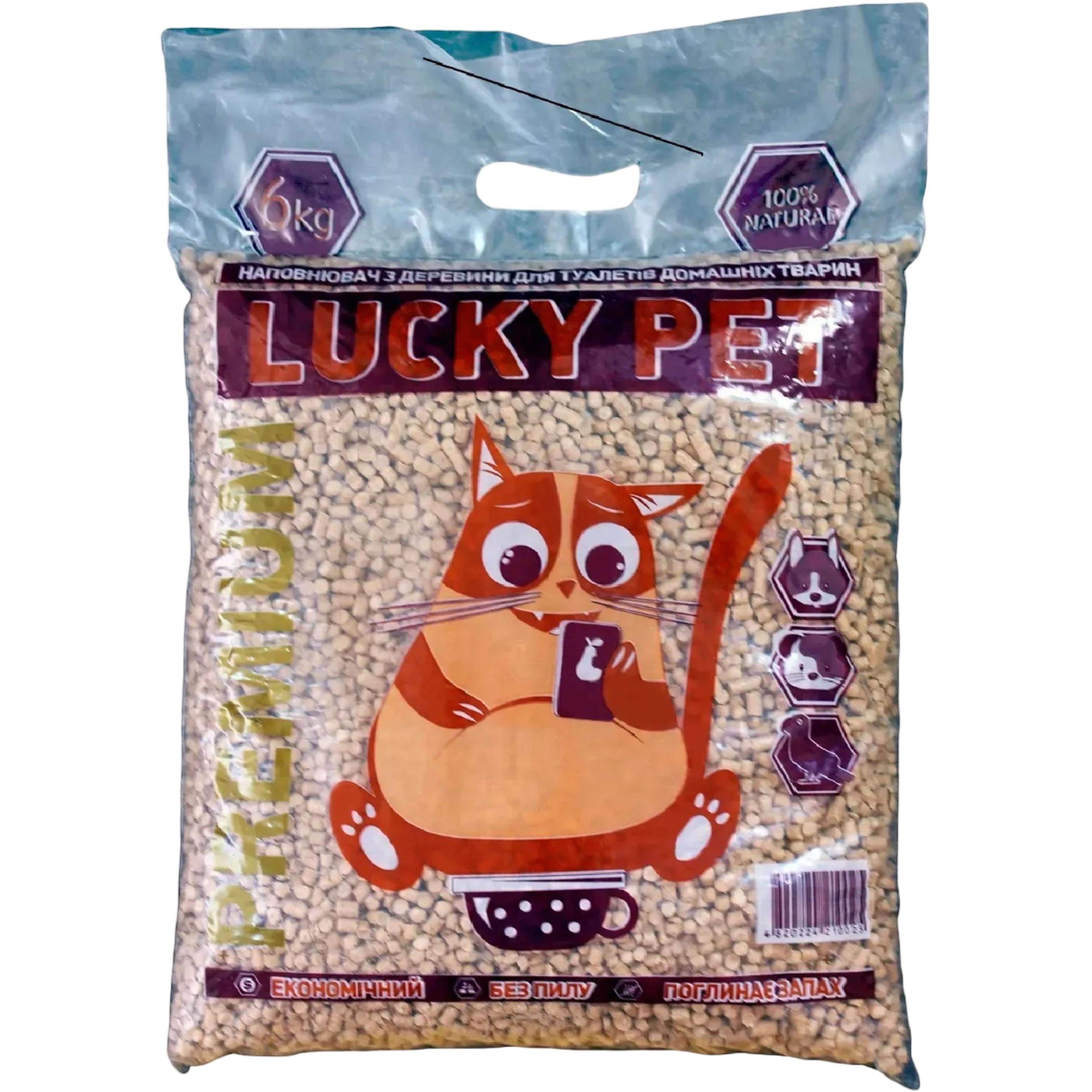 Наполнитель для кошачьего туалета Lucky Pet из дерева премиум 6кг/3л. фото 1