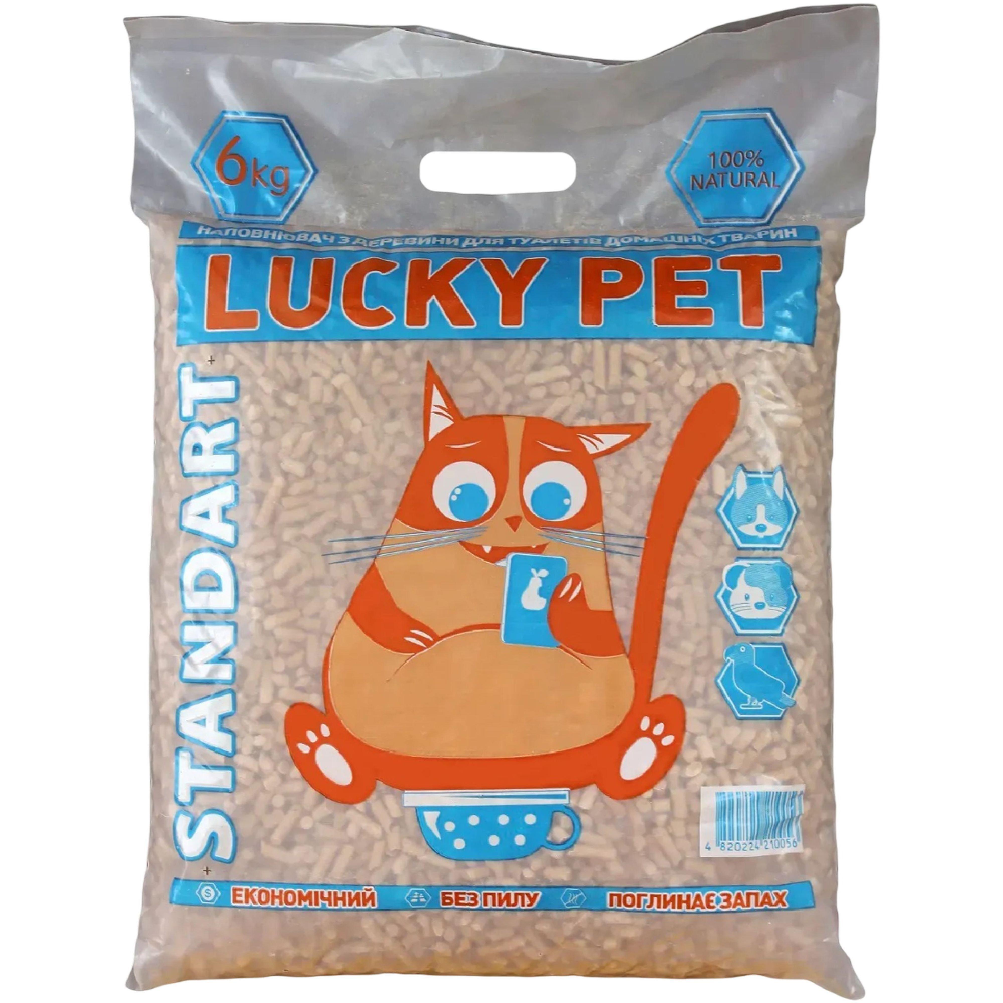 Наповнювач для котячого туалету Lucky Pet з деревини стандарт 6кг/2лфото1