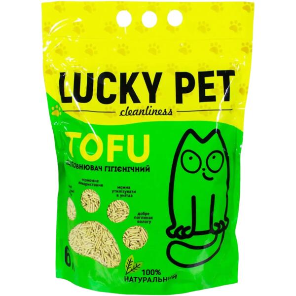 

Наполнитель для кошачьего туалета Lucky Pet из тофа с ароматом зеленого чая 2,6кг/6л.