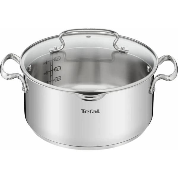 

Кастрюля Tefal DUETTO+, 5л, с крышкой, нержавеющая сталь, стекло (G7194656)