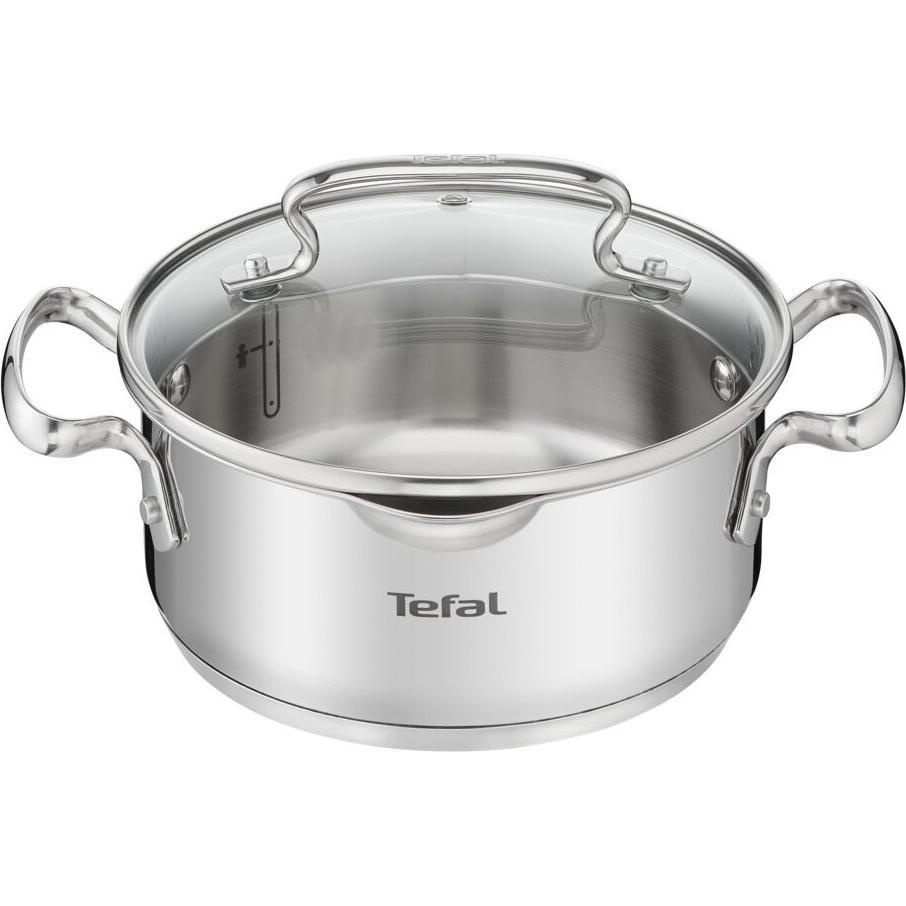 Кастрюля Tefal DUETTO+, 2л, с крышкой, нержавеющая сталь, стекло (G7194356) фото
