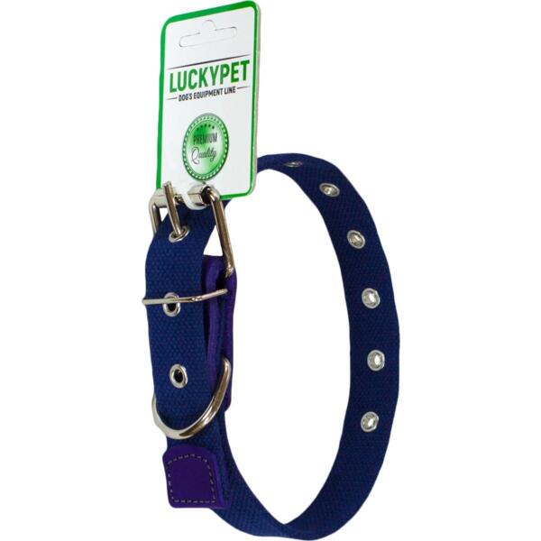 

Ошейник для собак Lucky Pet 2,5*17-41см брезентовый одинарный с кожей синий
