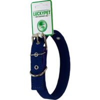 Ошейник для собак Lucky Pet 2,5*31-40см брезентовый двойной с кожей синий