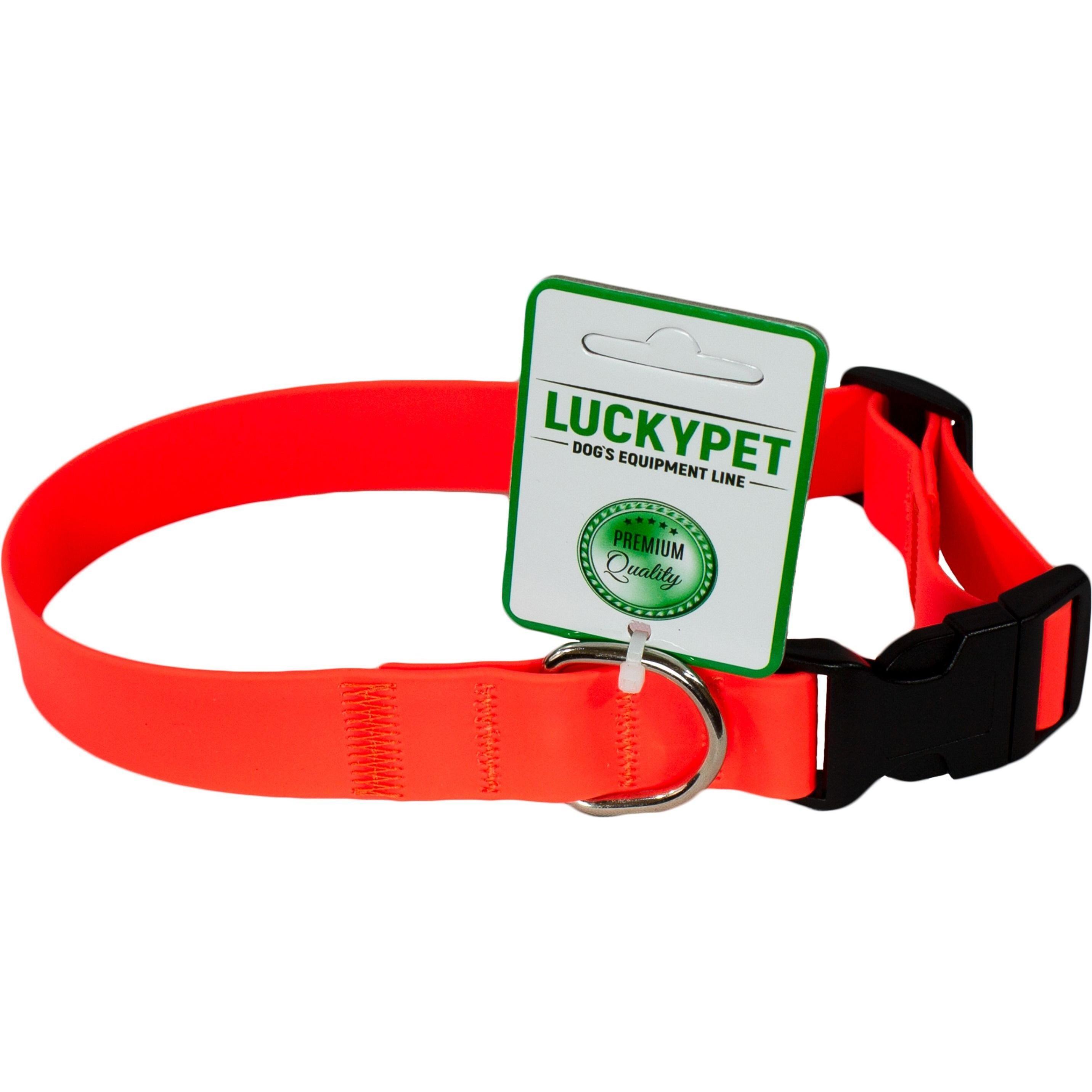 Ошейник для собак Lucky Pet 1,6*28-42см с водонепроницаемой ленты оранжевый фото 1