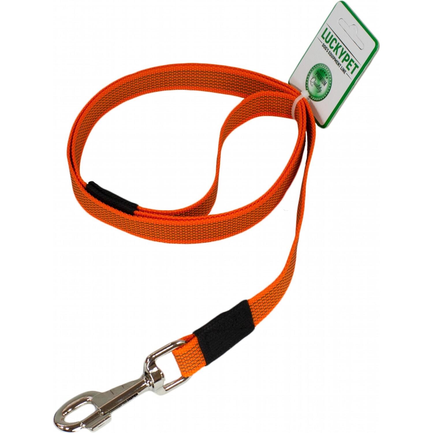 Повідець для собак Lucky Pet 2*300см капроновий прогумований помаранчевийфото