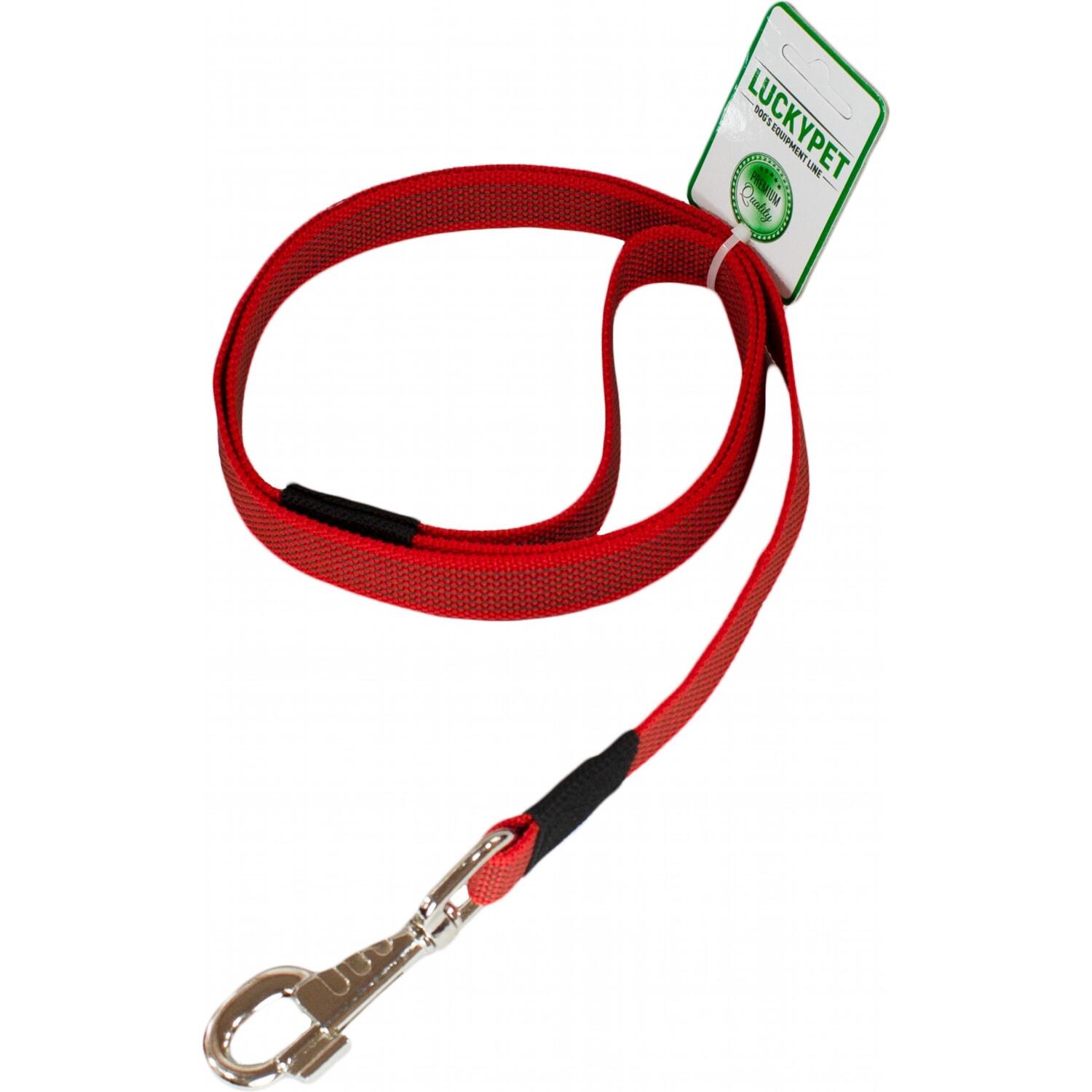 Повідець для собак Lucky Pet 2*300см капроновий прогумований червонийфото