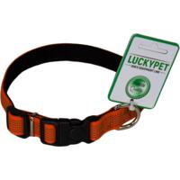 Нашийник для собак Lucky Pet 2*25-35см з прогумованою стрічкою підшитий помаранчевий
