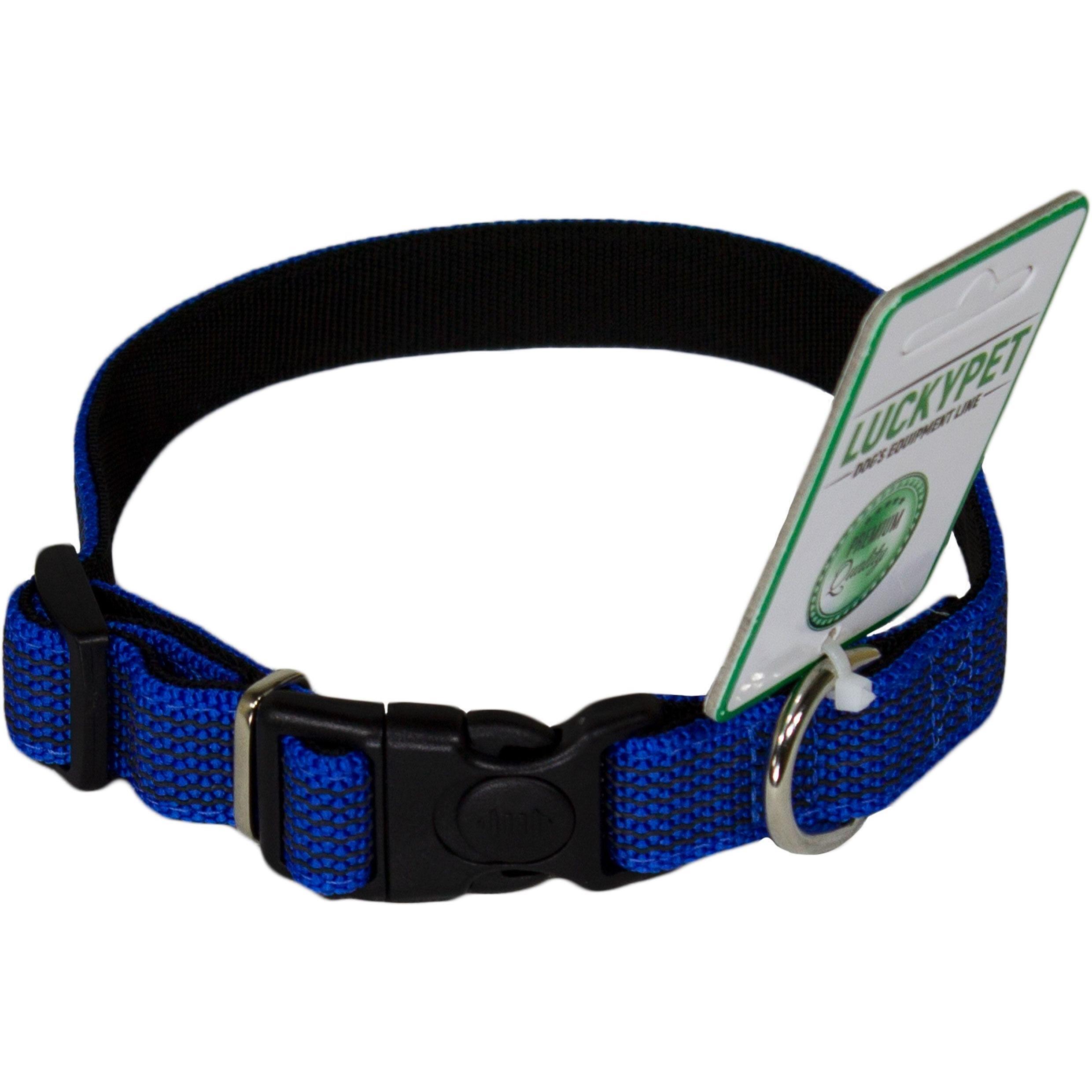 Ошейник для собак Lucky Pet 2*25-35см с прорезиненной лентой подшитый синий фото 1