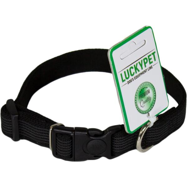 

Ошейник для собак Lucky Pet 2*35-45см с прорезиненной лентой подшитый черный