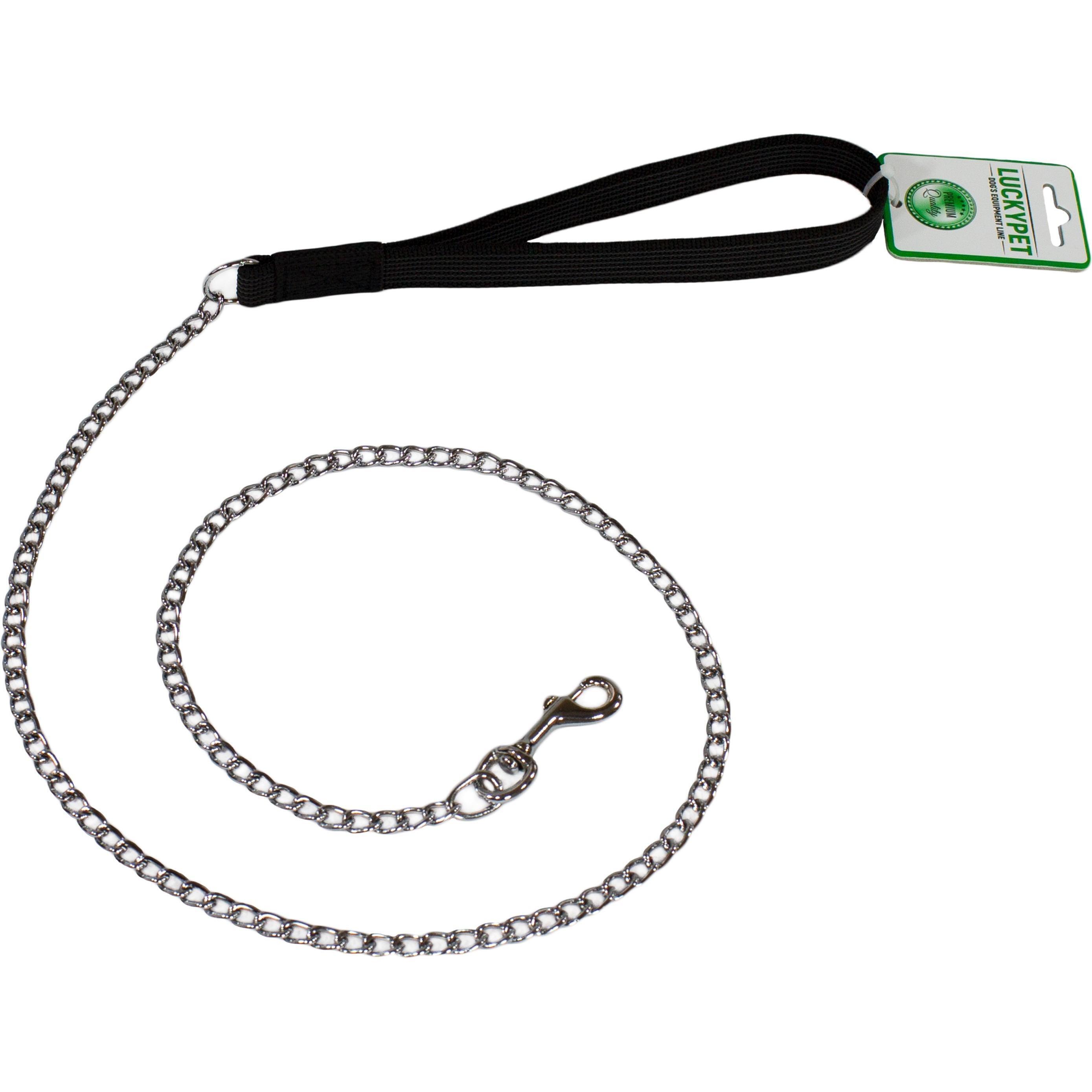 Повідець для собак Lucky Pet 2*110см металевий з гумовою ручкоюфото1