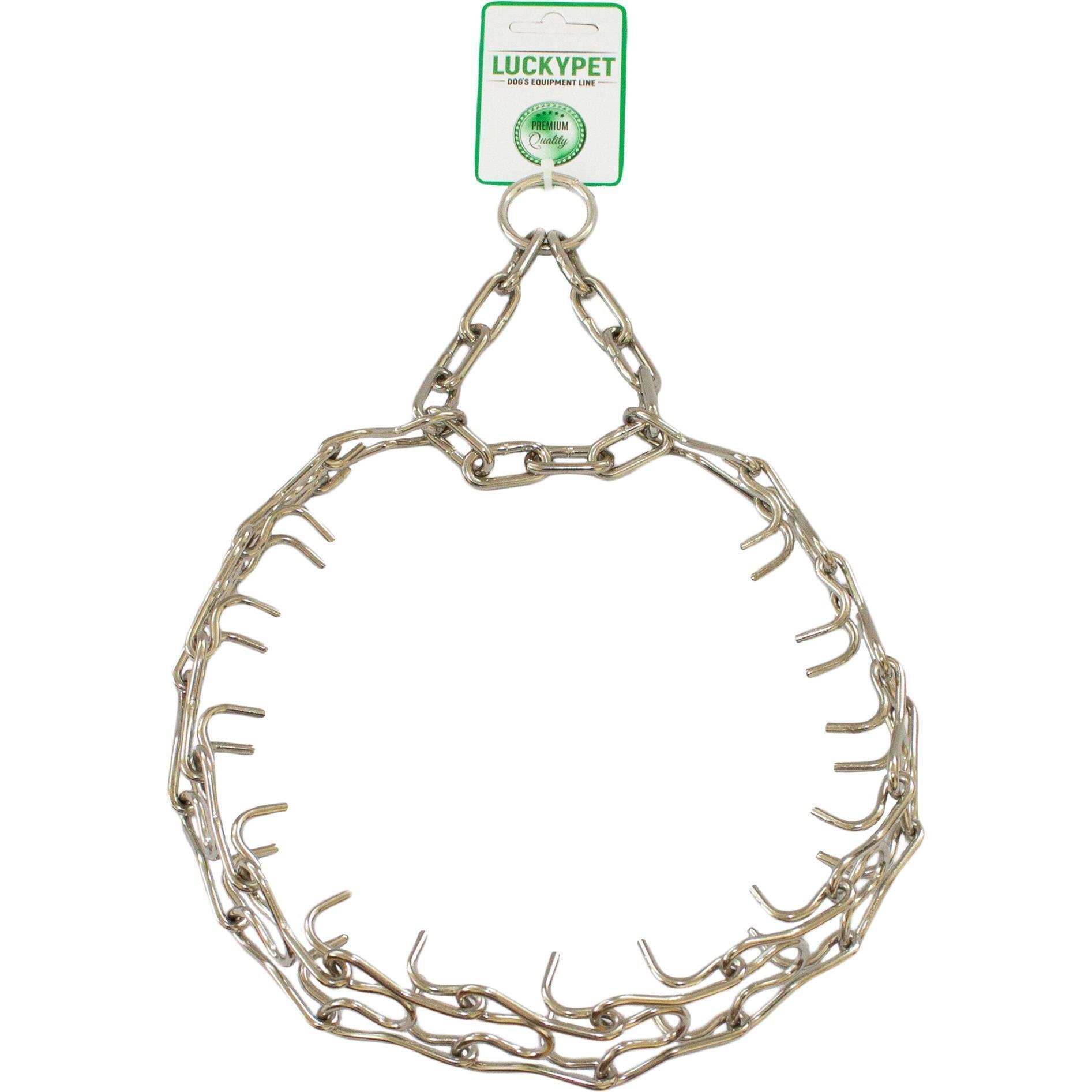 Ошейник для собак Lucky Pet 3,8*68-78см металлический жесткий никель №3 фото 1