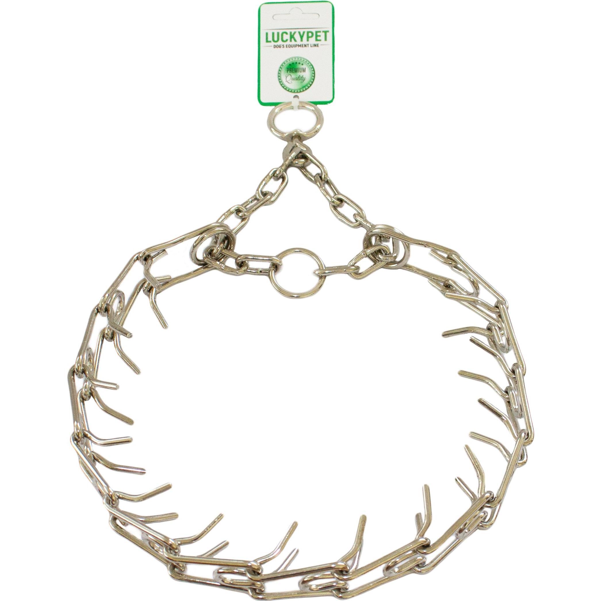 Нашийник для собак Lucky Pet 3,5*65-77см металевий жорсткий нікель №5фото1