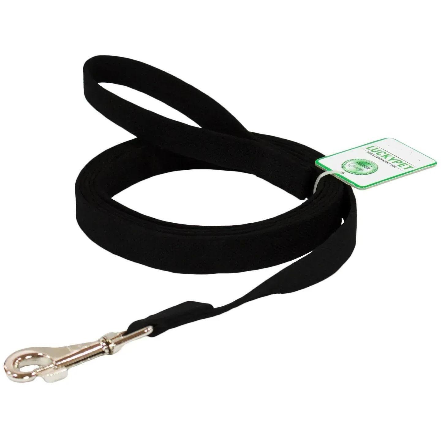 Поводок для собак Lucky Pet 2,5*500см брезентовый шит черный фото 1