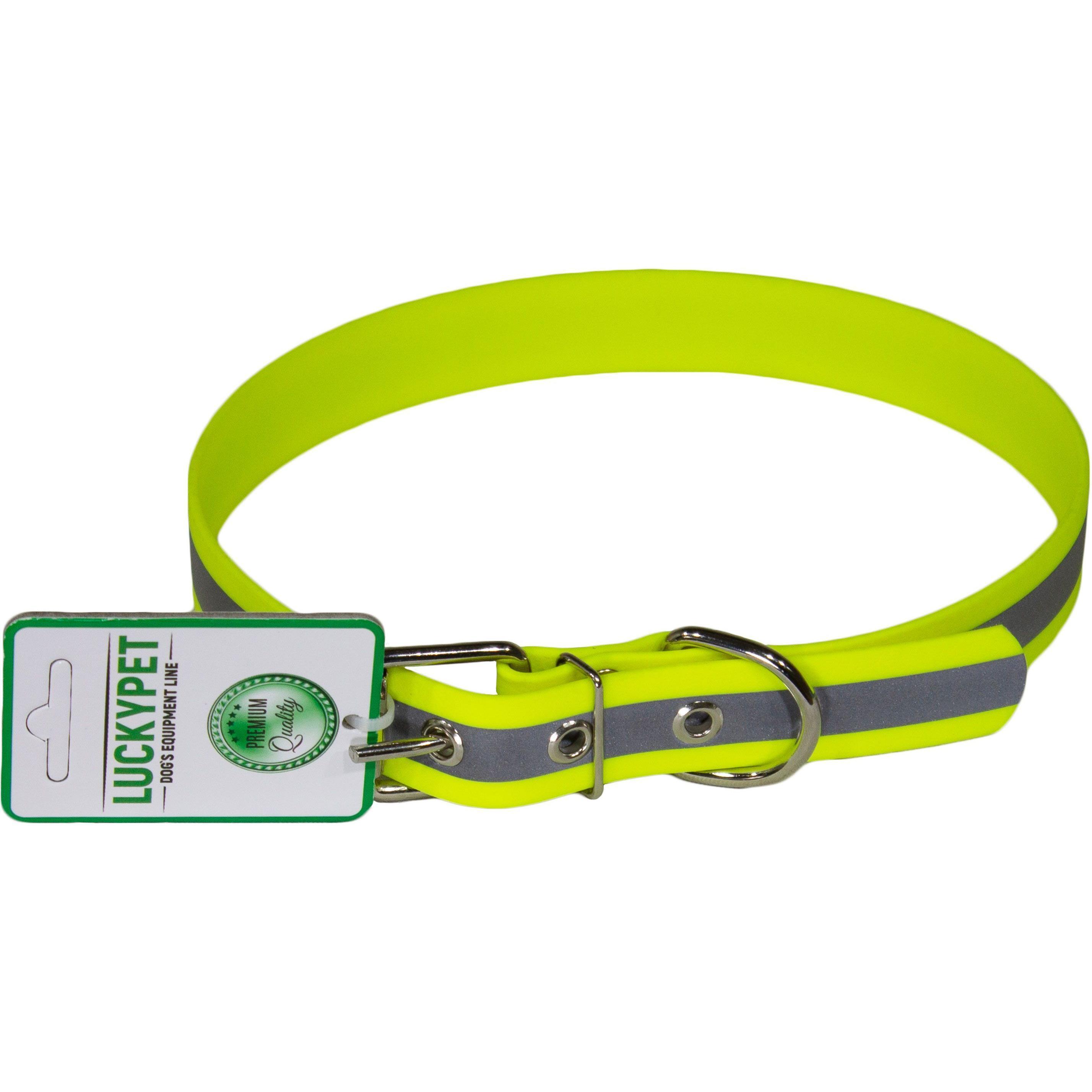 Ошейник для собак Lucky Pet 2,5*36-46см с водонепроницаемой ленты светоотражающий салатовый фото 1