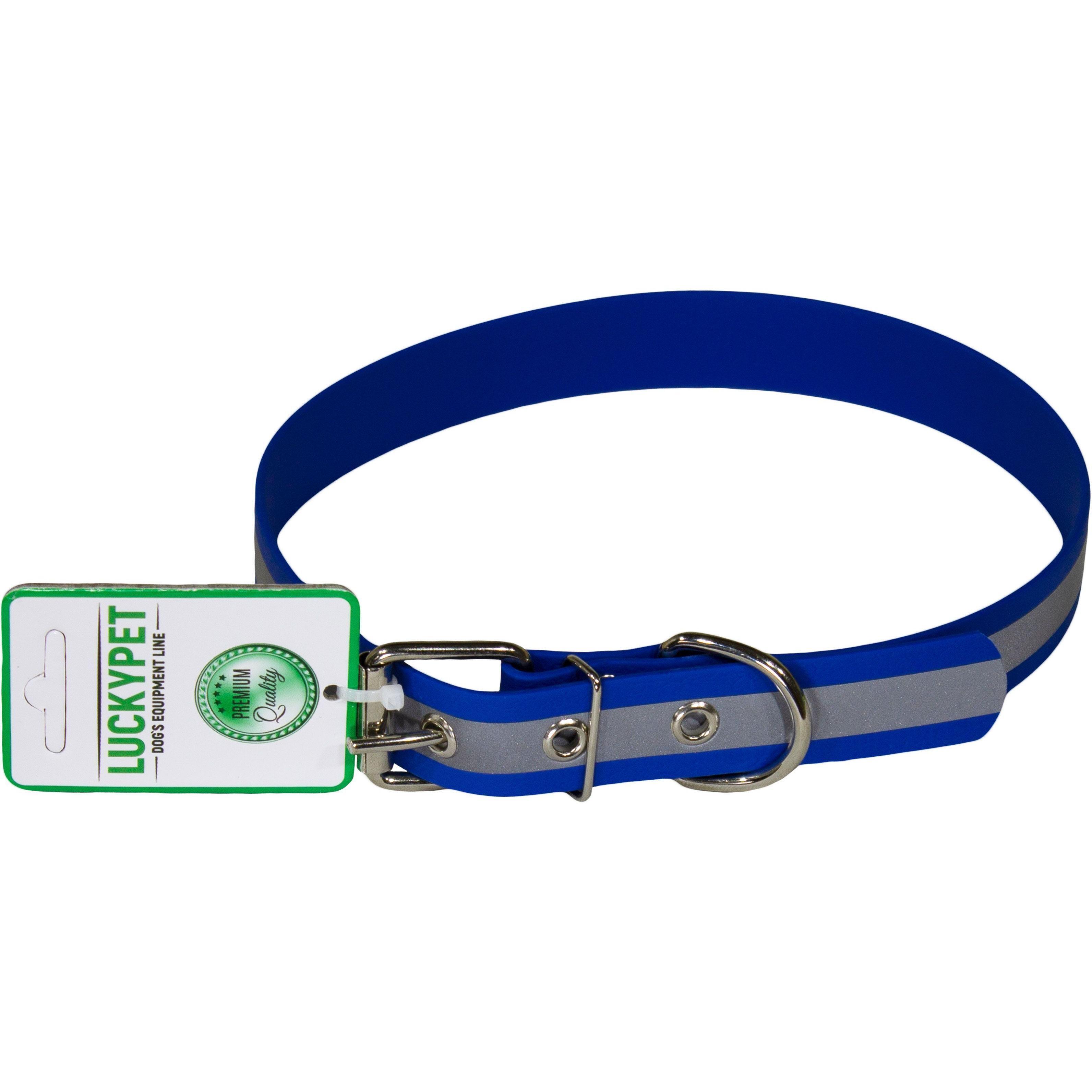 Ошейник для собак Lucky Pet 2,5*48-58см с водонепроницаемой ленты светоотражающий синий фото 1