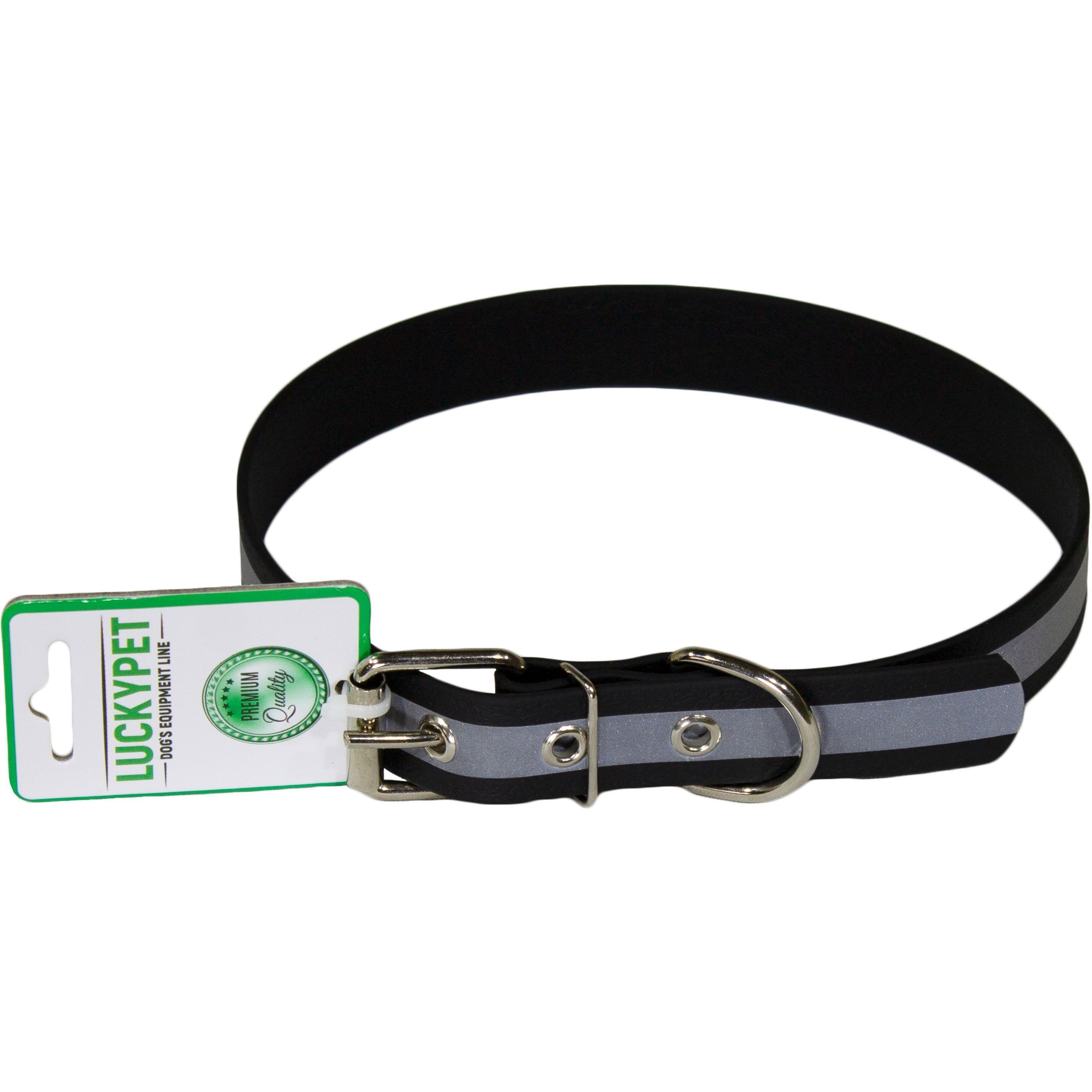 Ошейник для собак Lucky Pet 2,5*48-58см с водонепроницаемой ленты светоотражающий черный фото 1