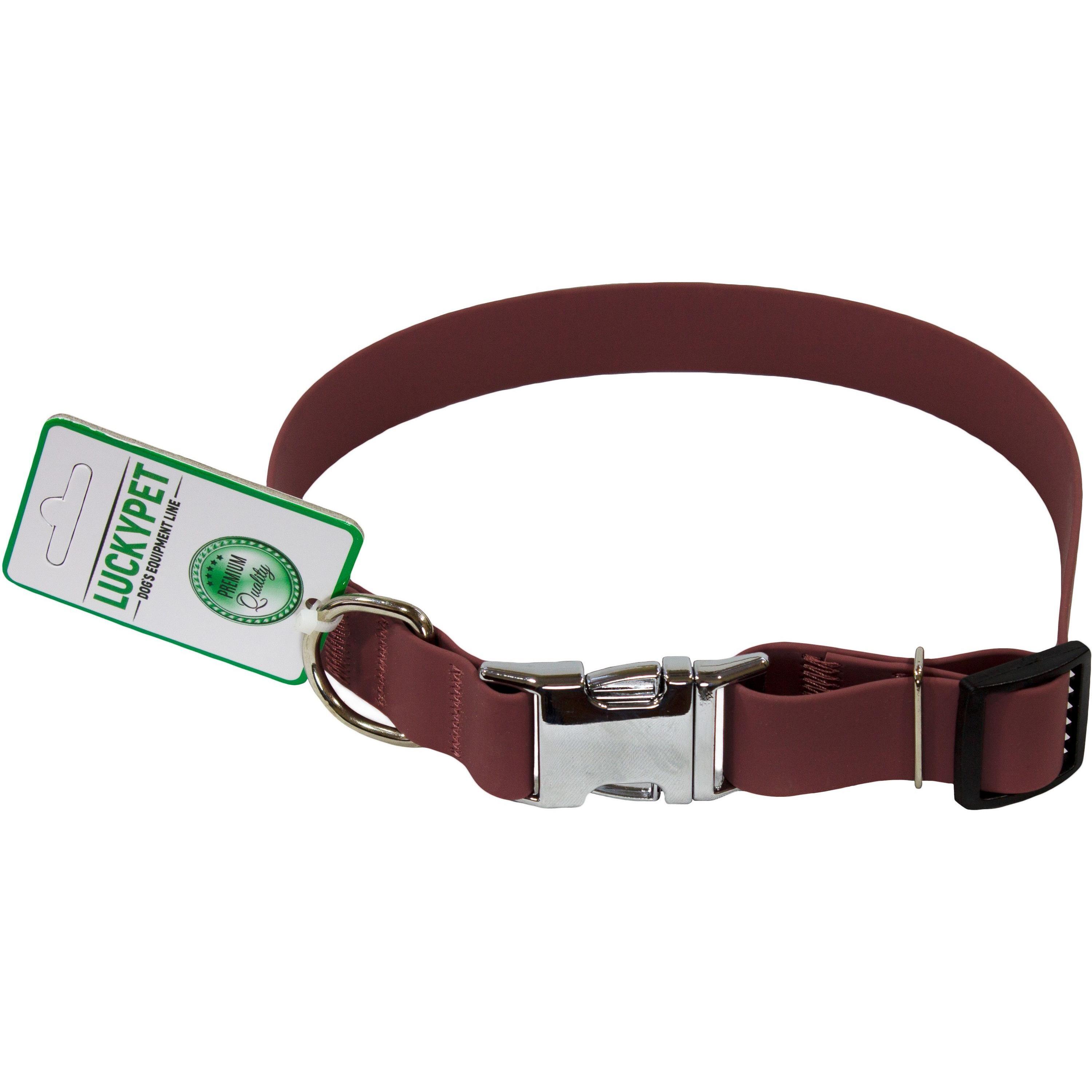 Нашийник для собак Lucky Pet 2,5*25-35см з водонепроникною стрічкою з металевим фастексом бордовийфото1