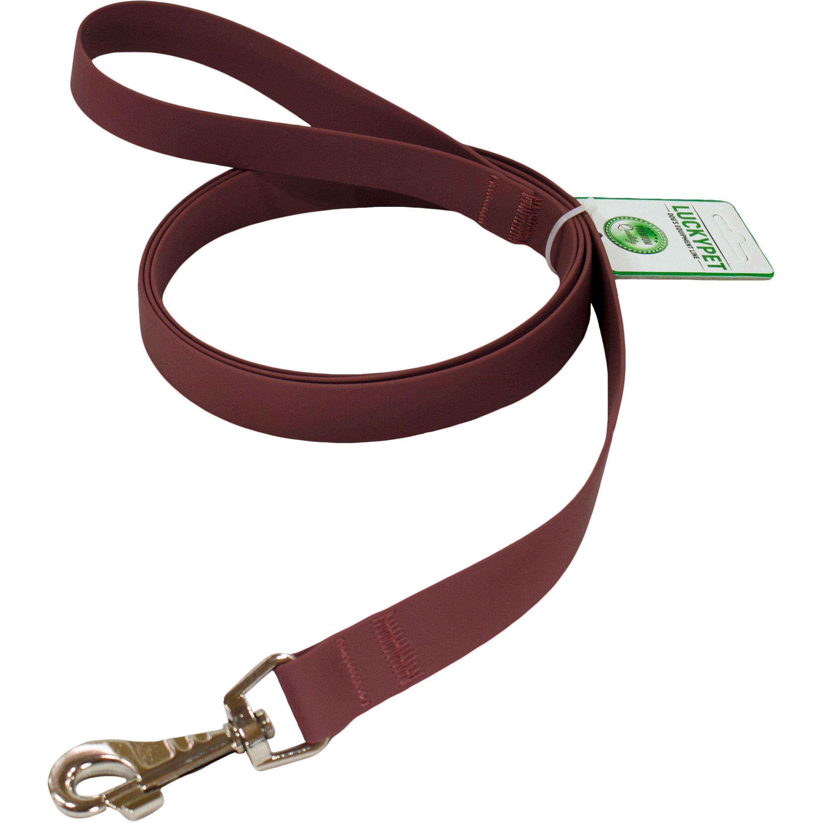 Повідець для собак Lucky Pet 2,5*120см з водонепроникною бордовою стрічкою.фото1