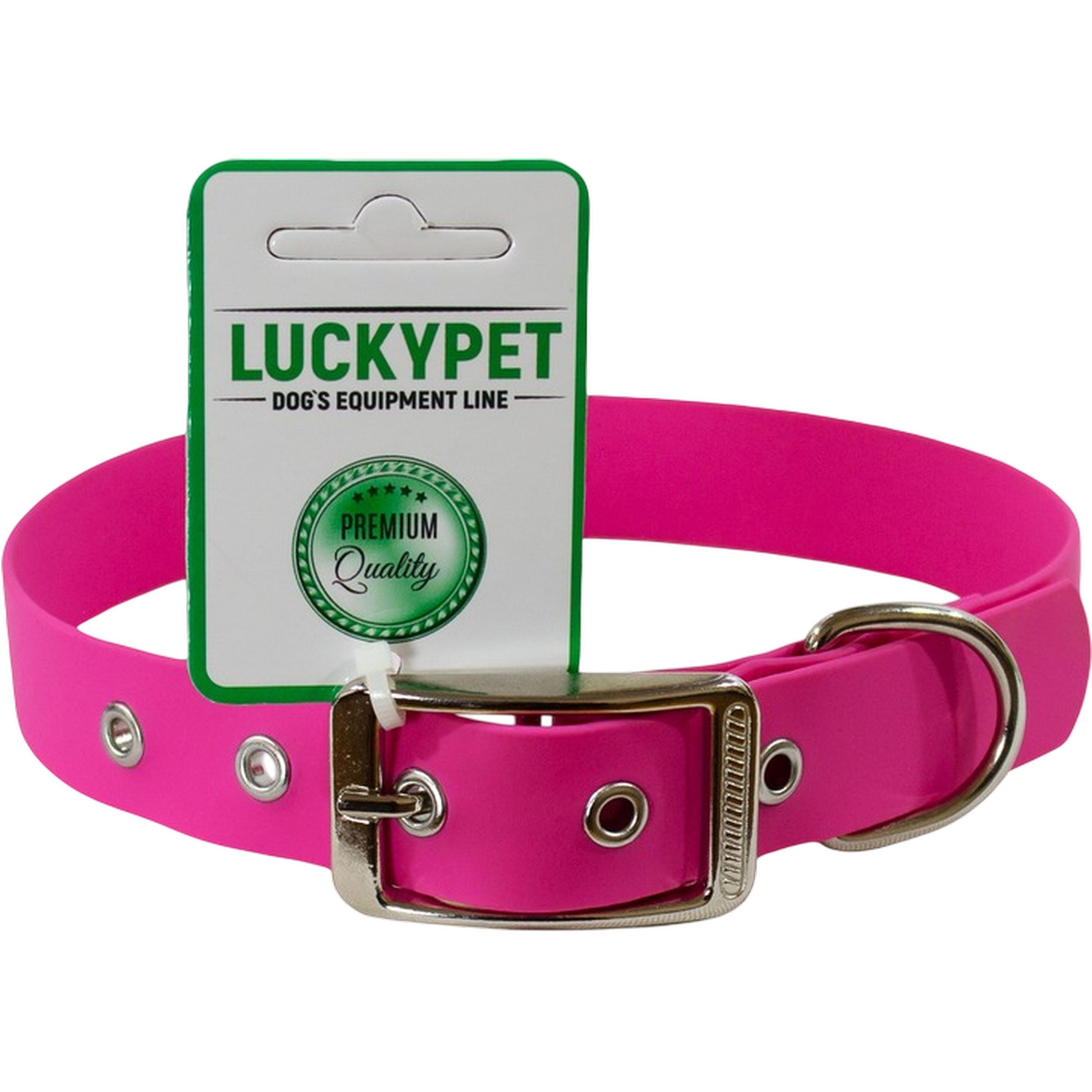 Ошейник для собак Lucky Pet 2,5*30-40см с водонепроницаемой ленты розовый фото 1