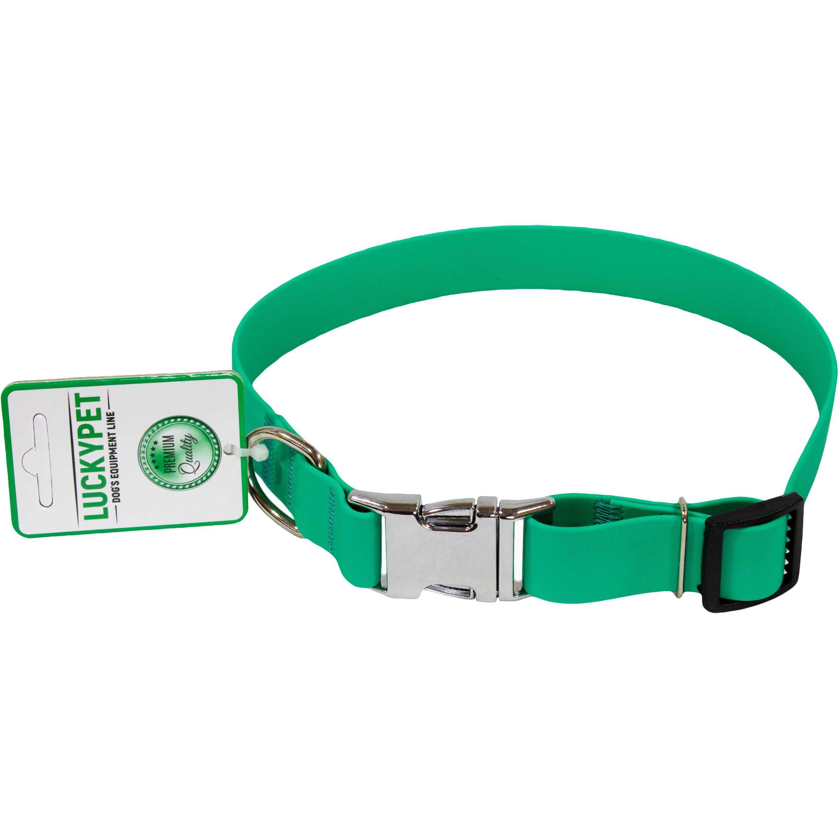 Нашийник для собак Lucky Pet 2,5*35-45см з водонепроникною стрічкою з металевим фастексом зеленийфото1