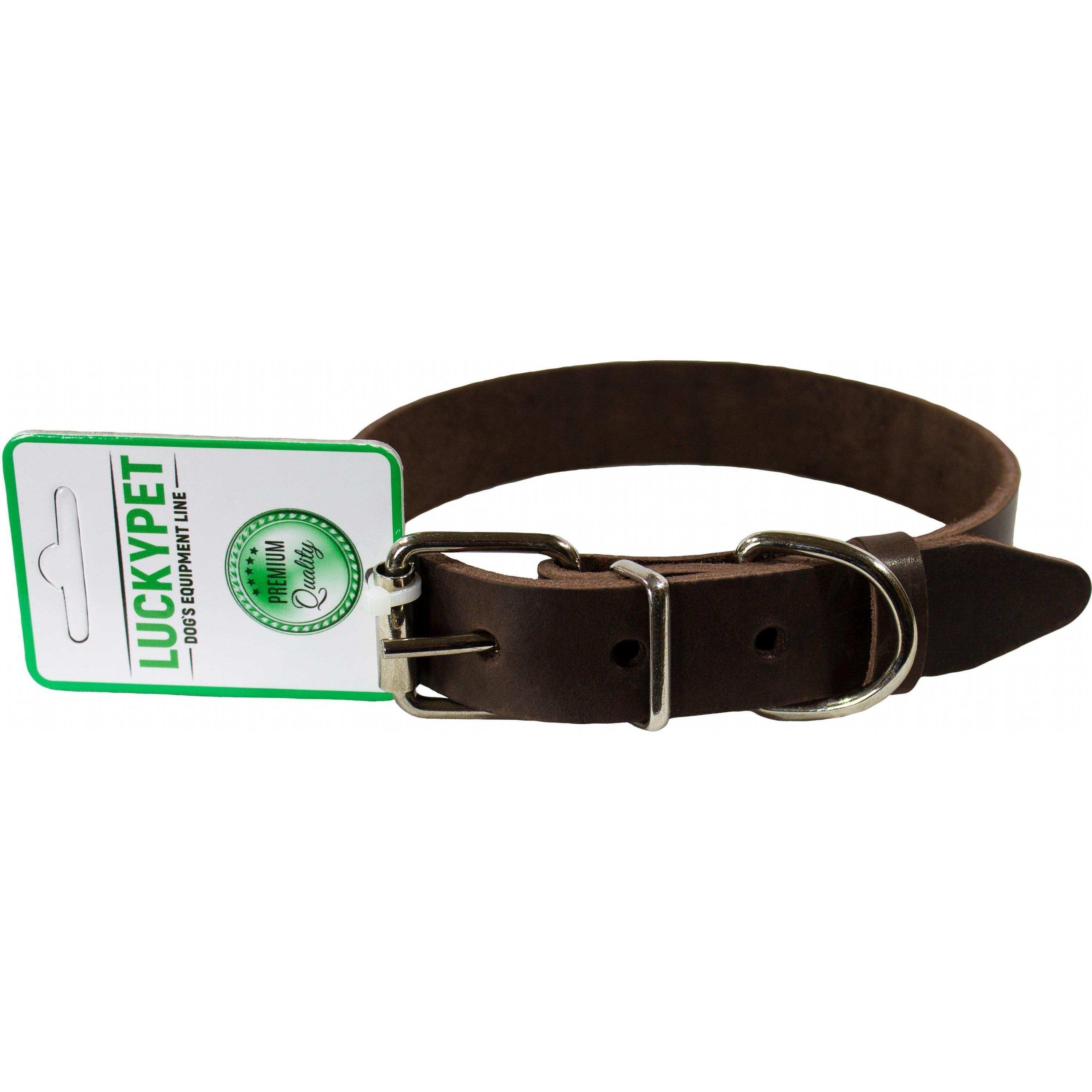 Ошейник для собак Lucky Pet 3*41-51см кожаный коричневый фото 1