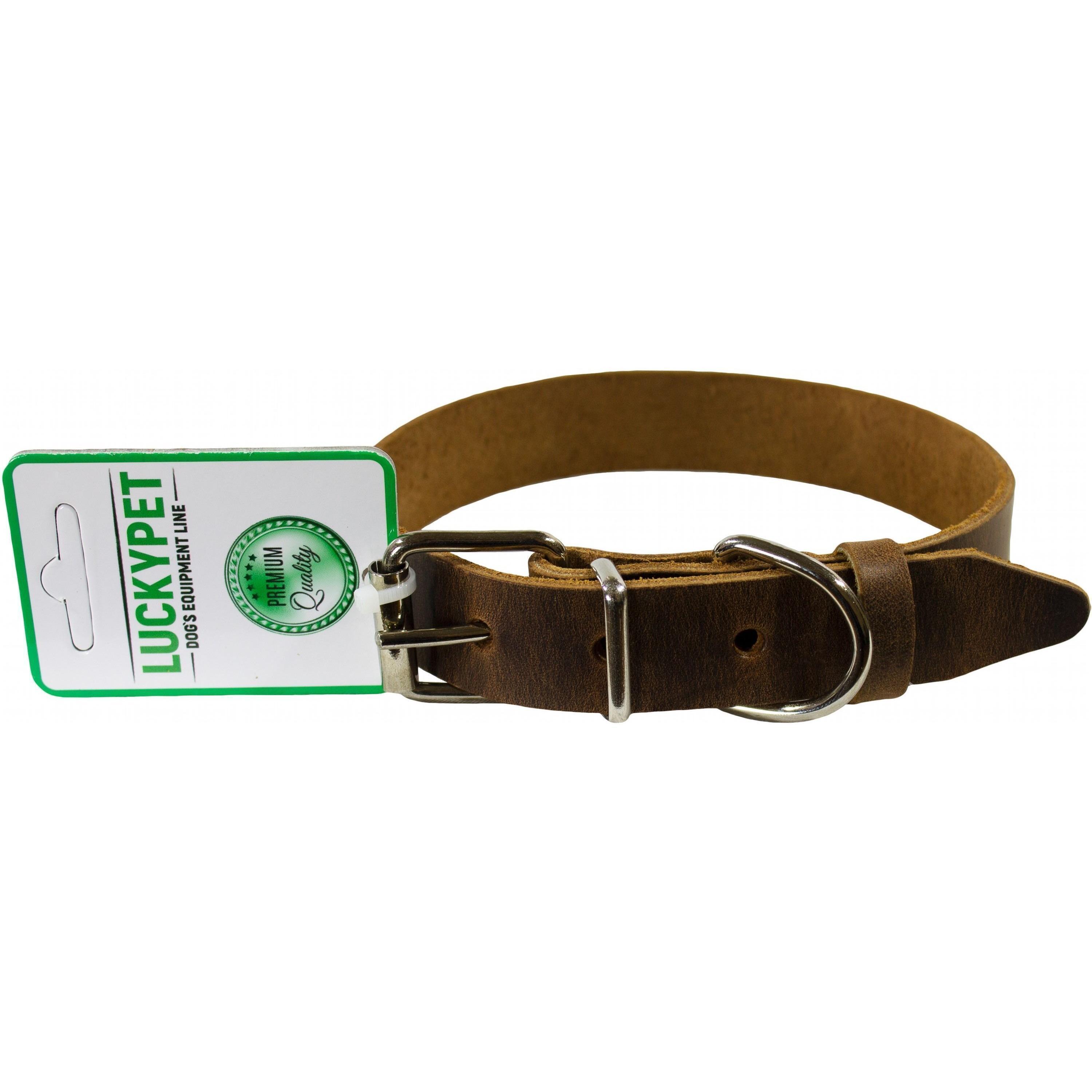 Нашийник для собак Lucky Pet 3*41-51см шкіряний коричневийфото1