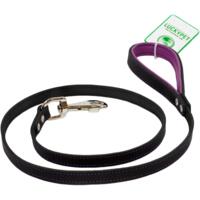Поводок для собак Lucky Pet 1*120см кожаный черно-фиолетовый