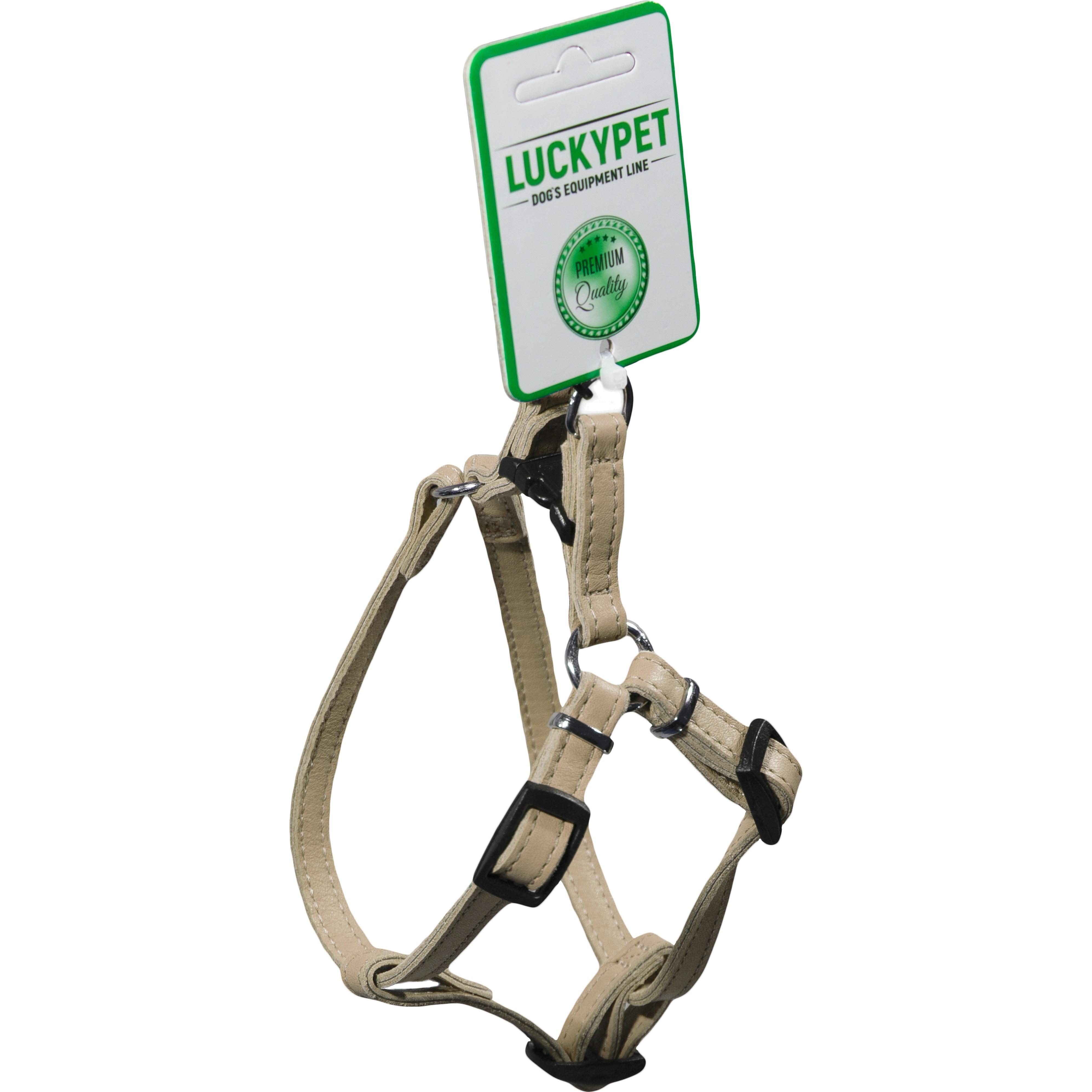Нагрудник для собак Lucky Pet кожаный двойной 1.0/23-30см бежевый фото 1