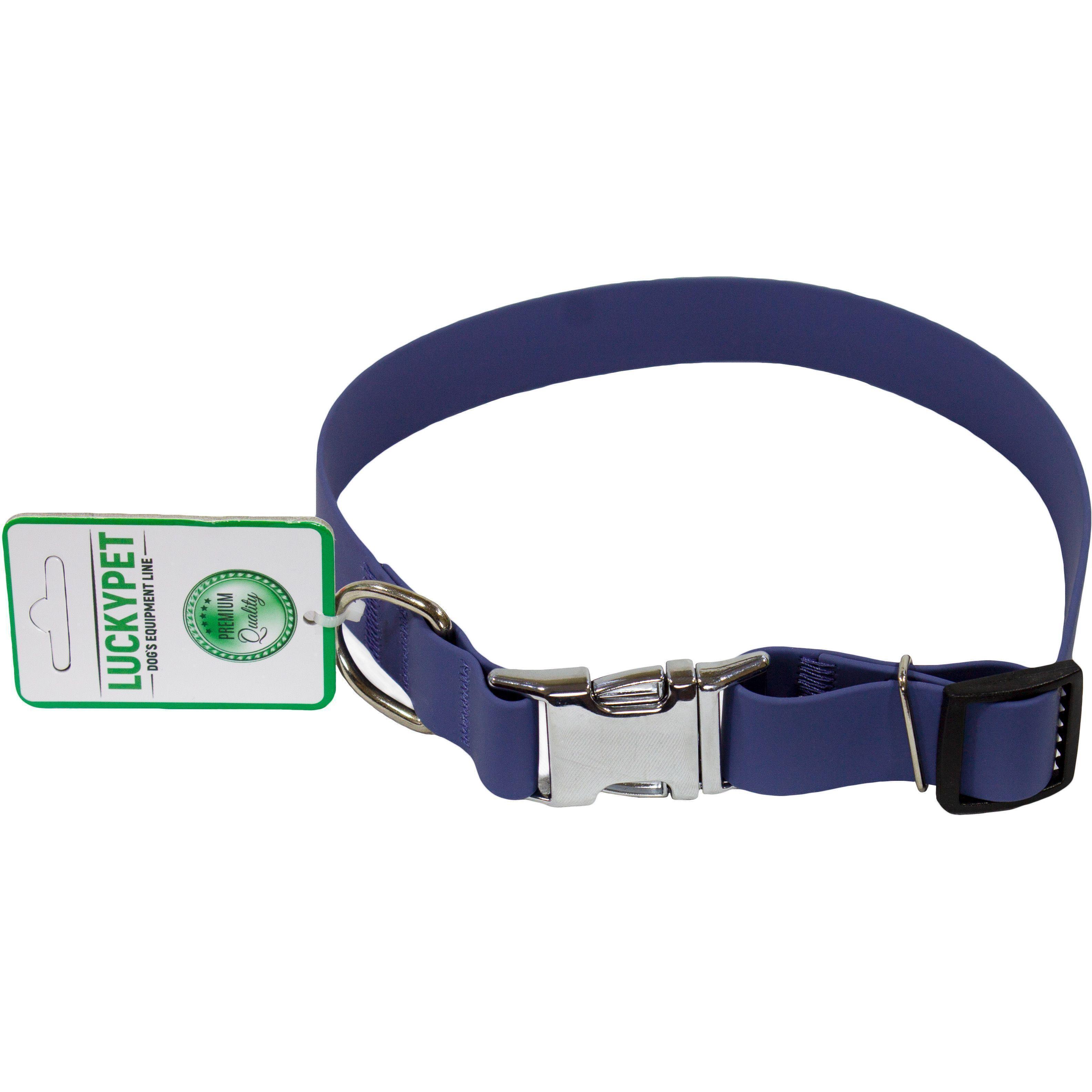 Нашийник для собак Lucky Pet 2,5*35-45см з водонепроникною стрічкою з металевим фастексом синійфото1