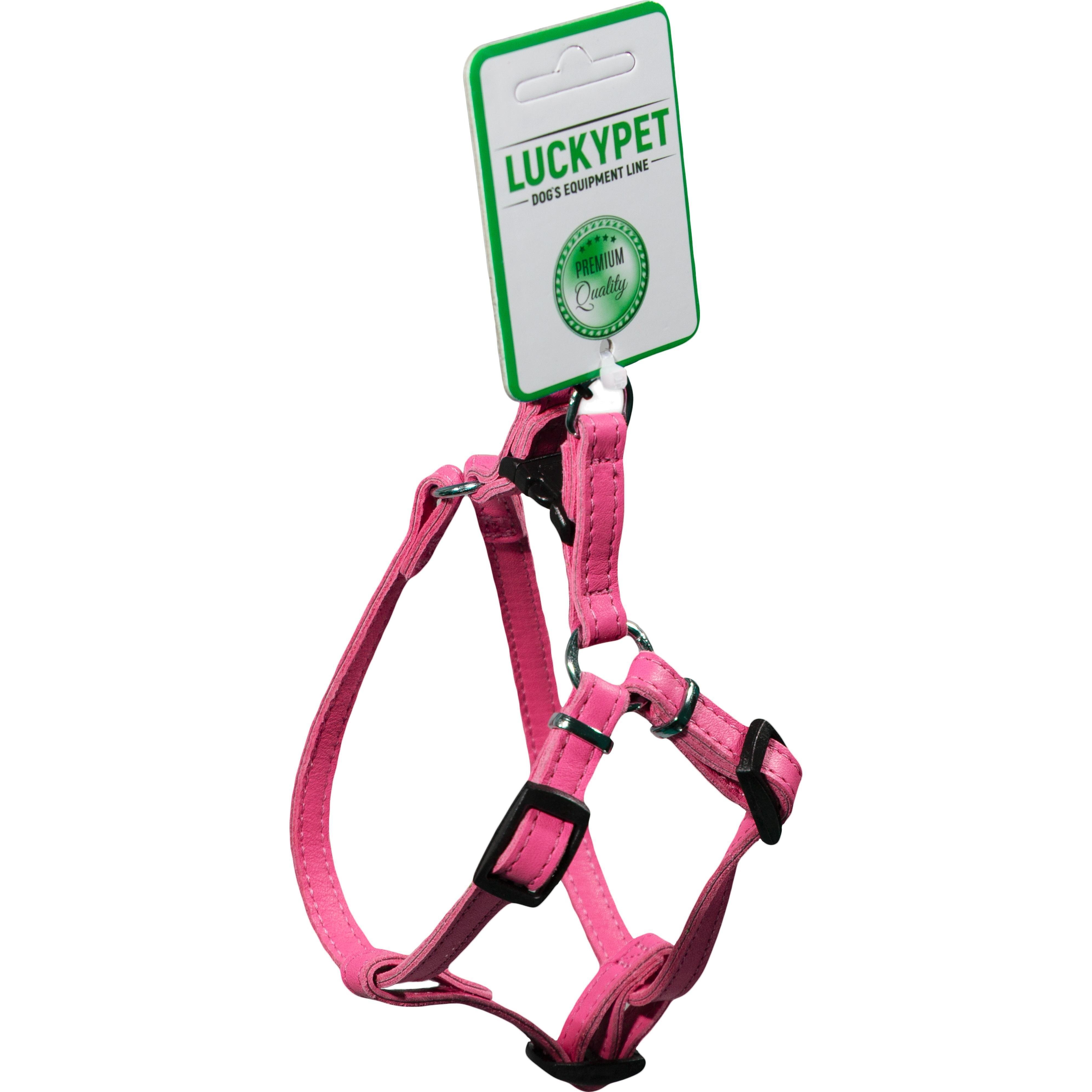 Нагрудник для собак Lucky Pet кожаный двойной 1.6/33-40см розовый фото 1