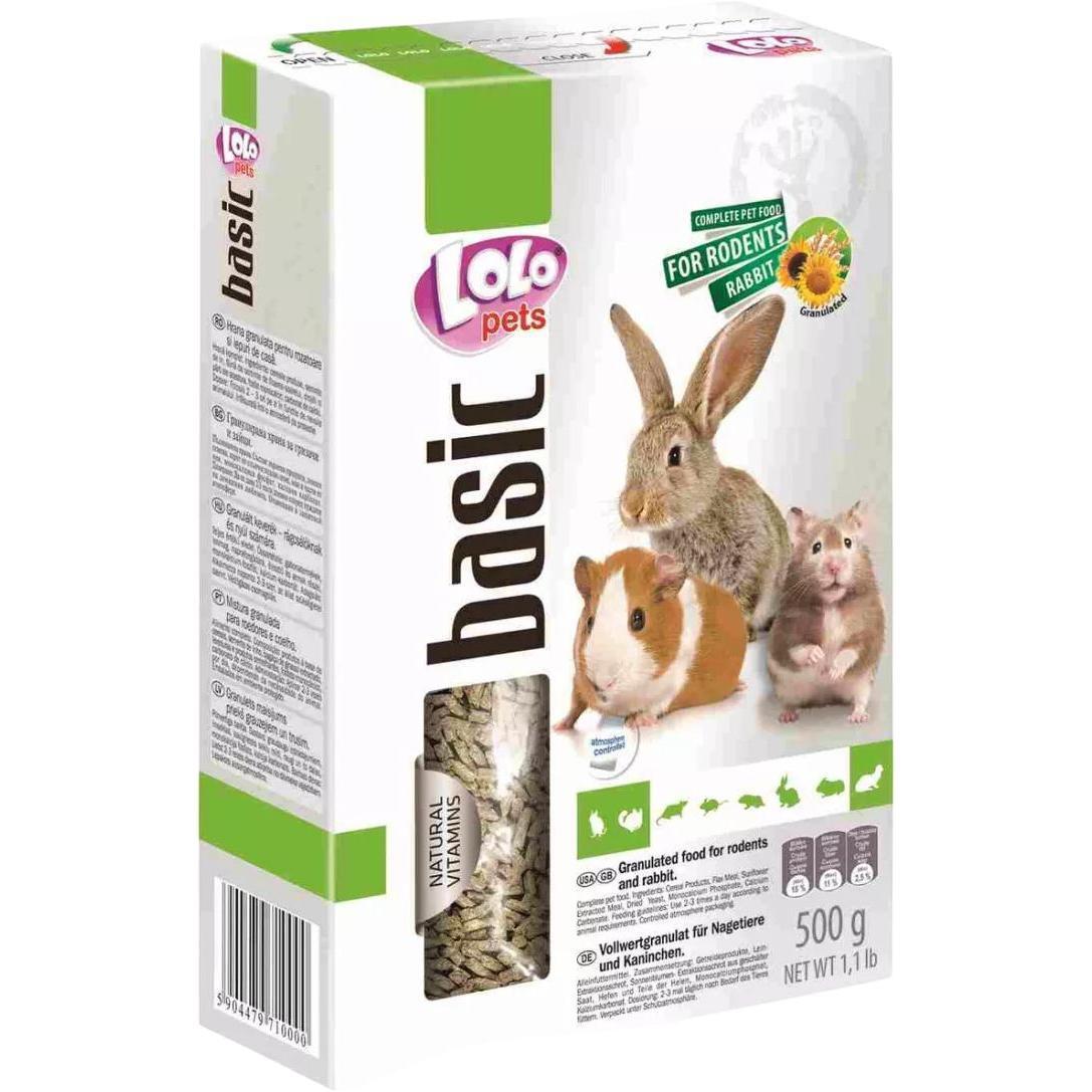 Сухой корм для грызунов и кролика Lolopets гранулированный 500г (LO-71000) фото 1