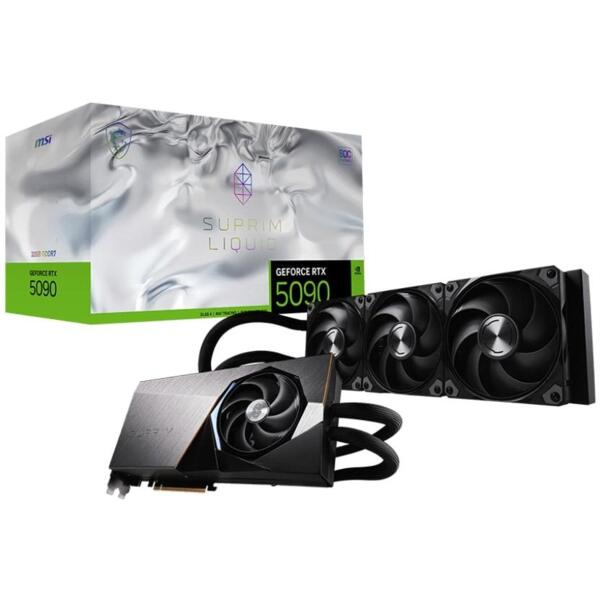 

Видеокарта MSI GeForce RTX 5090 32GB GDDR7 SUPRIM LIQUID SOC (912-V530-011)