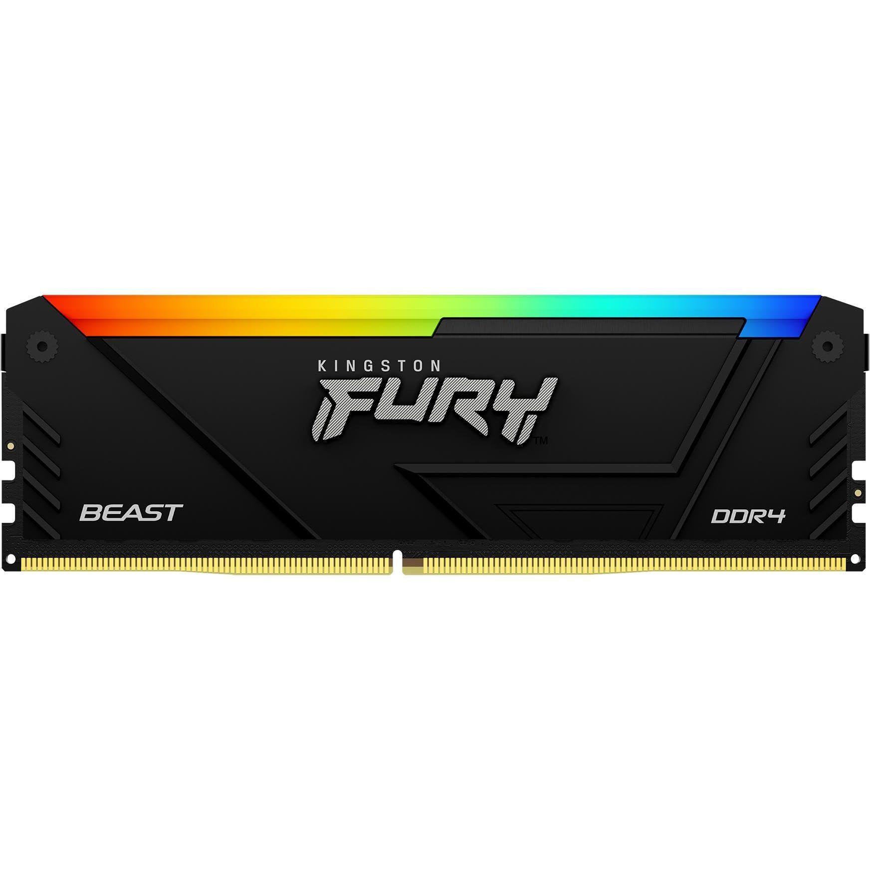 Память для ПК Kingston DDR4 16GB 3600 FURY Beast RGB (KF436C18BB2A/16) фото 1