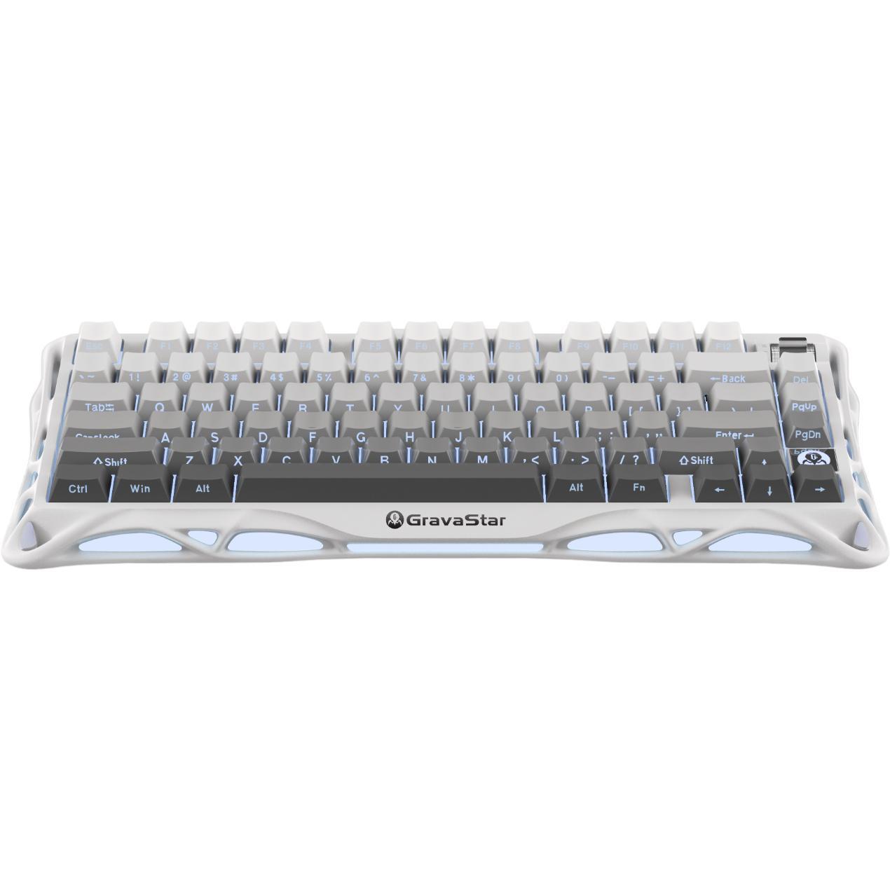 Клавіатура GravaStar Mercury K1 Kailh Cheery Pink BT/WL/USB, Gradient White (GSK1_GWHT)фото1