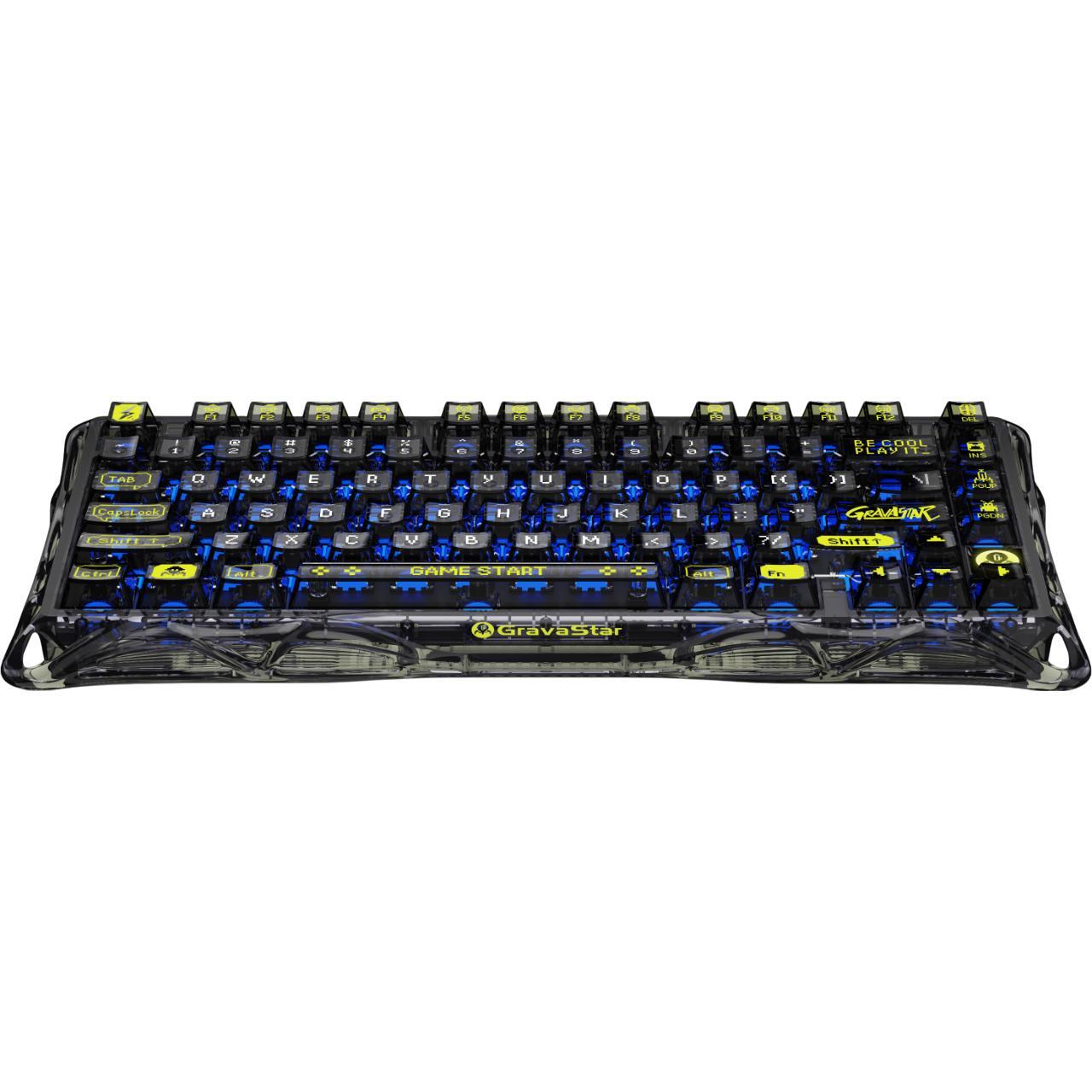 Клавиатура GravaStar Mercury K1 Lite BSUN Grey BT/WL/USB, Transparent Black (GSK1LITE_XTAL_BLK) фото