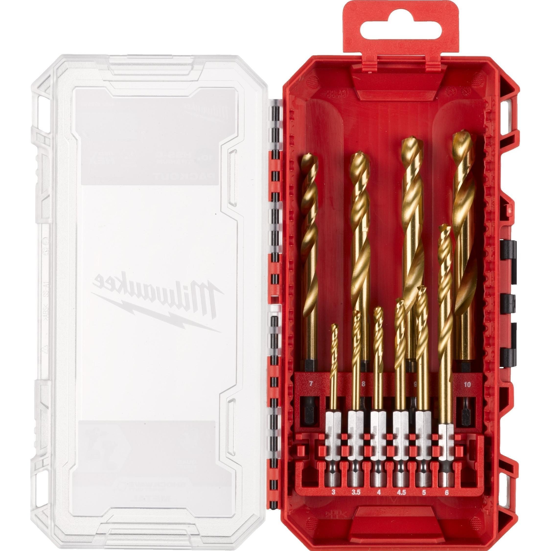 Набір свердел по металу Milwaukee RedHEX Shockwave HSS-TiN, 10шт (4932493865)фото1