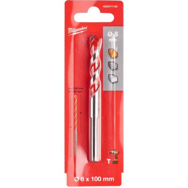 

Сверло по бетону Milwaukee Premium, 8x50x100мм (4932471182)