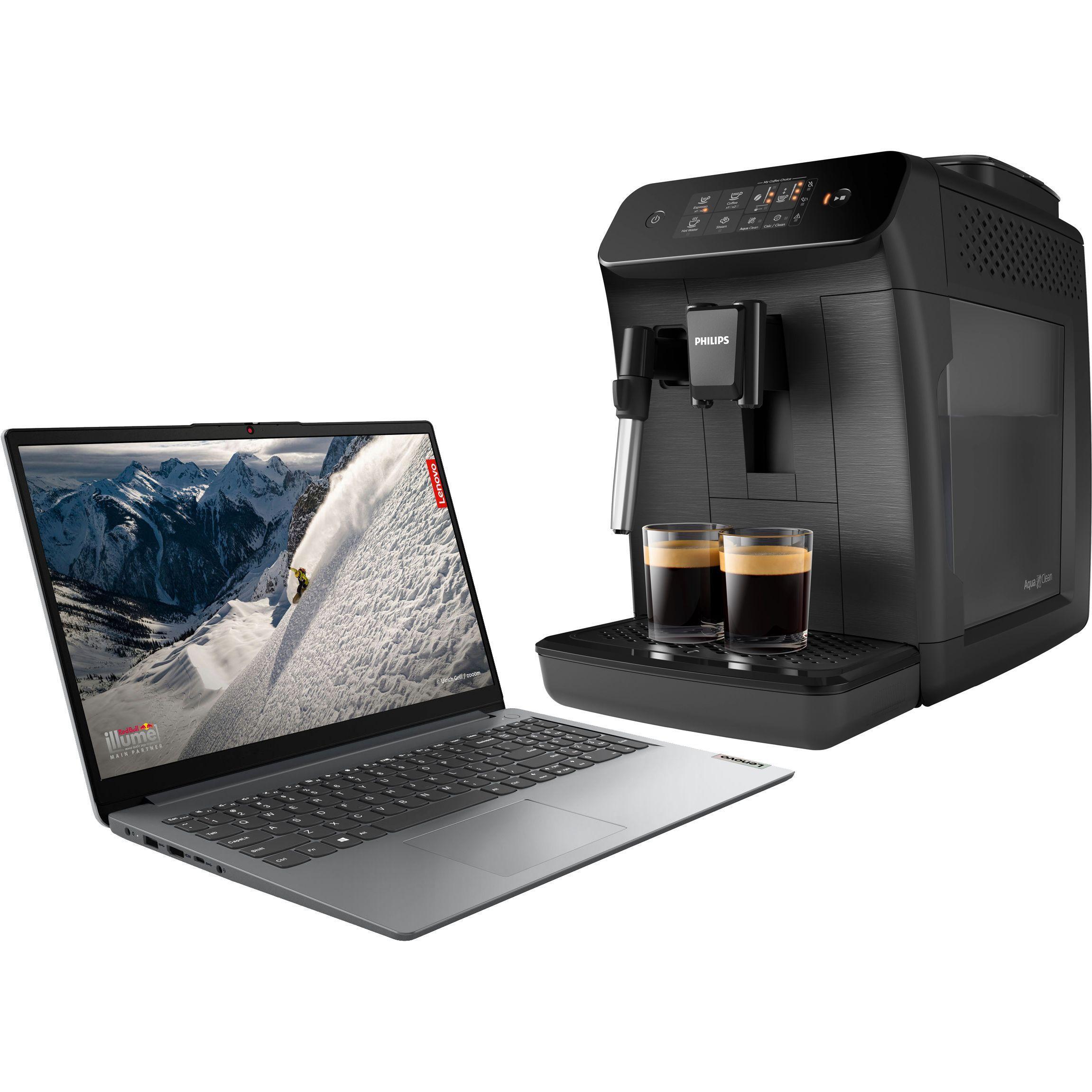 Комплект Ноутбук LENOVO Ideapad 1 15AMN7 (82VG00QQRA) + Кофемашина Philips Series 800 EP0820/00 фото 1