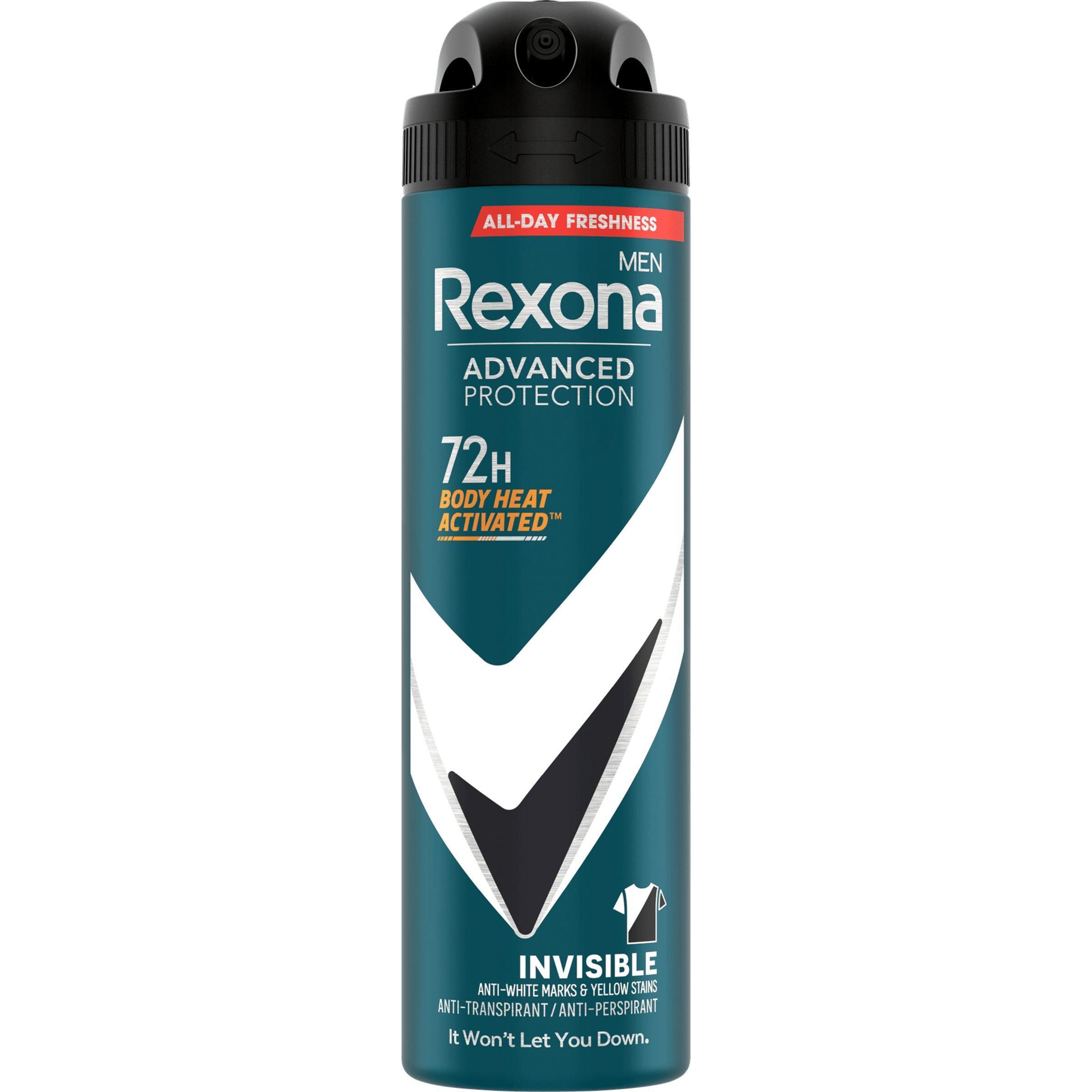 Антиперспирант-аэрозоль Rexona Men Advanced Protection Invisible 72H 150 мл фото 1
