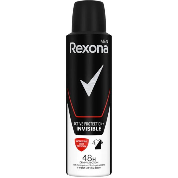 

Антиперспирант-аэрозоль Rexona Men невидимый на черном и белом 150 мл