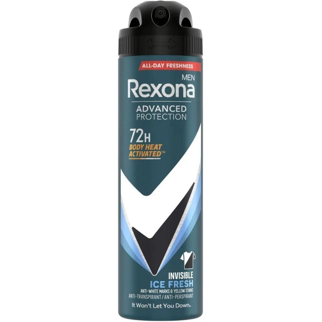 Антиперспирант-аэрозоль Rexona Men Advanced Protection Invisible 72H Ice Fresh 150 мл фото 1