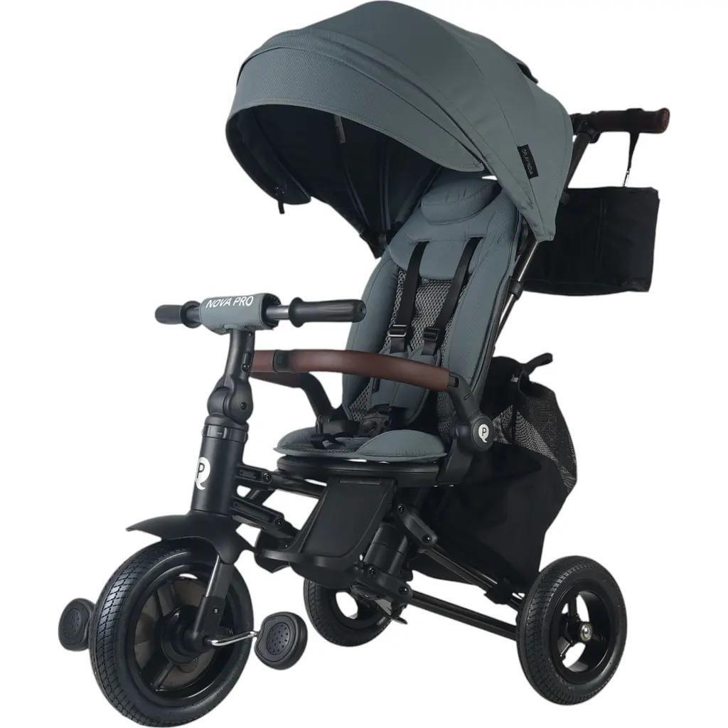 Велосипед складаний триколісний дитячий QPLAY Nova Pro з надувними колесами Stone Grey (S801NovaProStoneGrey)фото1