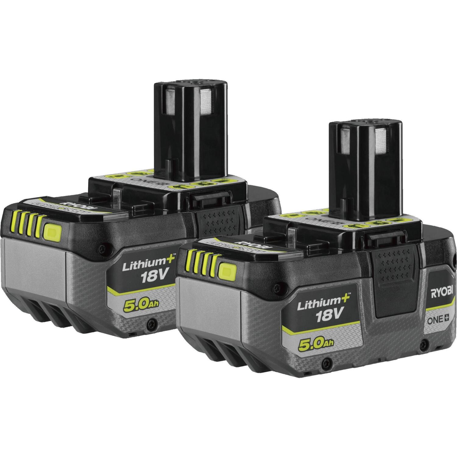 Набір акумуляторів Ryobi ONE+ RB1850X2 Lithium+ 18В 2х5А·год (5133005305)фото