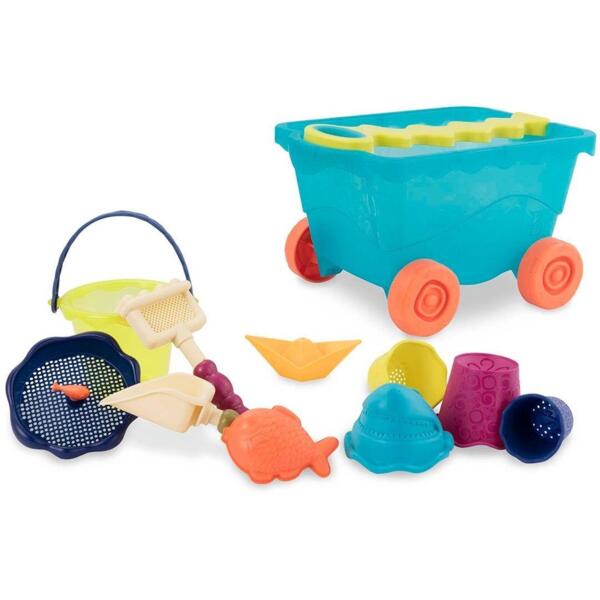 

Набор для игры с песком и водой Battat - Тележка Море (11 предметов) (BX1596Z)