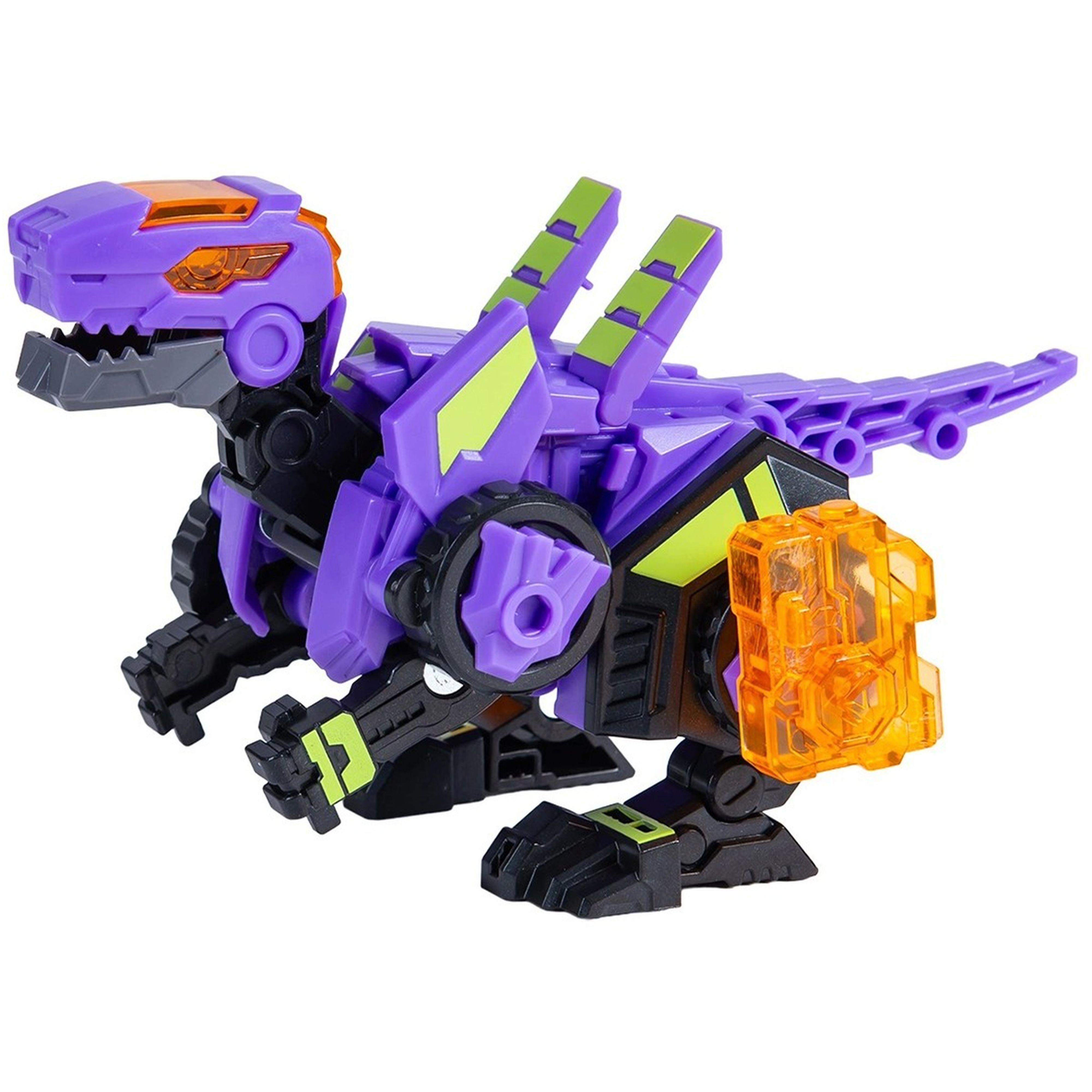 Динозавр-трансформер DINOSTER - ПУРПУРНЫЙ РАПТОР-БОТ (бокс для хранения) (EU580840-2) фото 1